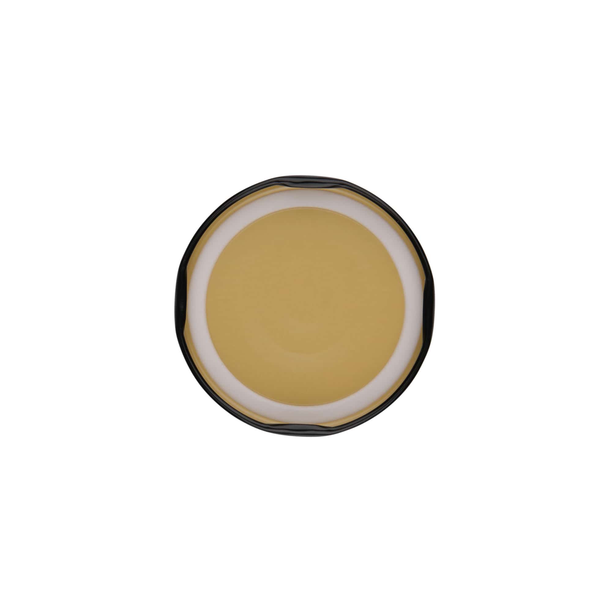 Twist-off vāciņš, baltais metāls, melns, priekš atveres: TO 63 Twist-off vāciņš, baltais metāls, melns, priekš atveres: TO 63