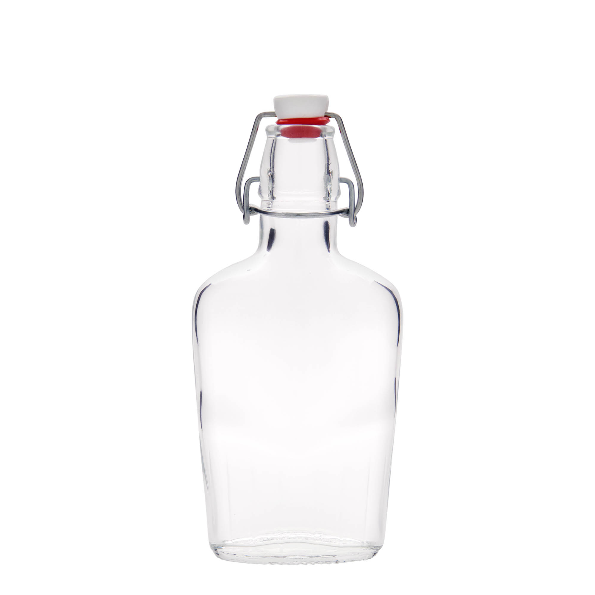 250 ml stikla pudele 'Fiaschetta', ovāla, atvere: skavas aizdare 250 ml stikla pudele 'Fiaschetta', ovāla, atvere: skavas aizdare