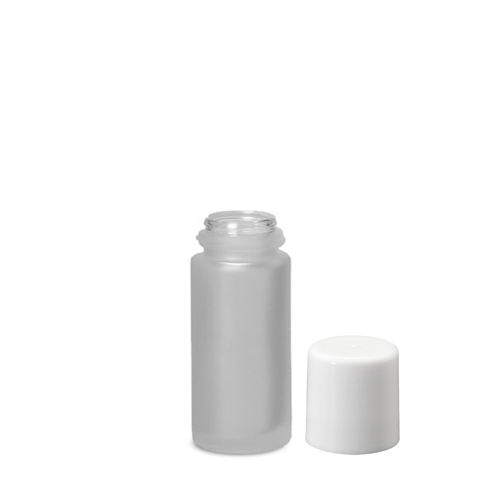 50 ml roll-on buteliukas, stiklas, rudas, kaklelis: sriegiamas dangtelis