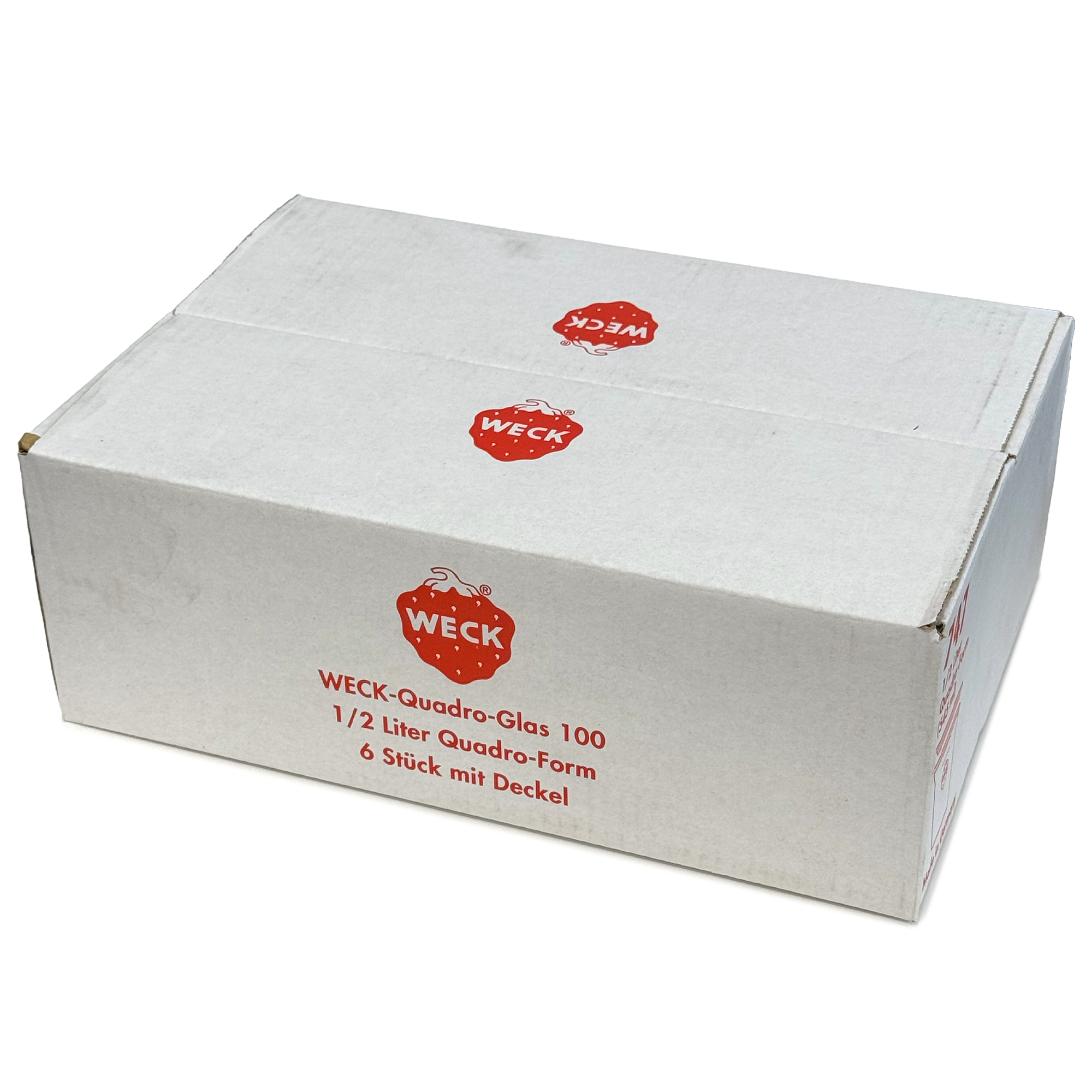 6x 545 ml WECK kvadrātstikla burka ar stikla vāciņu RR 100