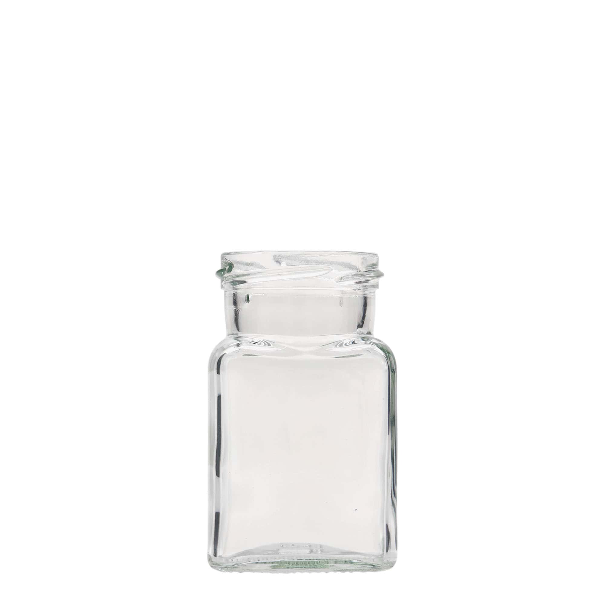 150 ml kvadrātveida stikla trauks, atvere: Twist-Off (TO 53)