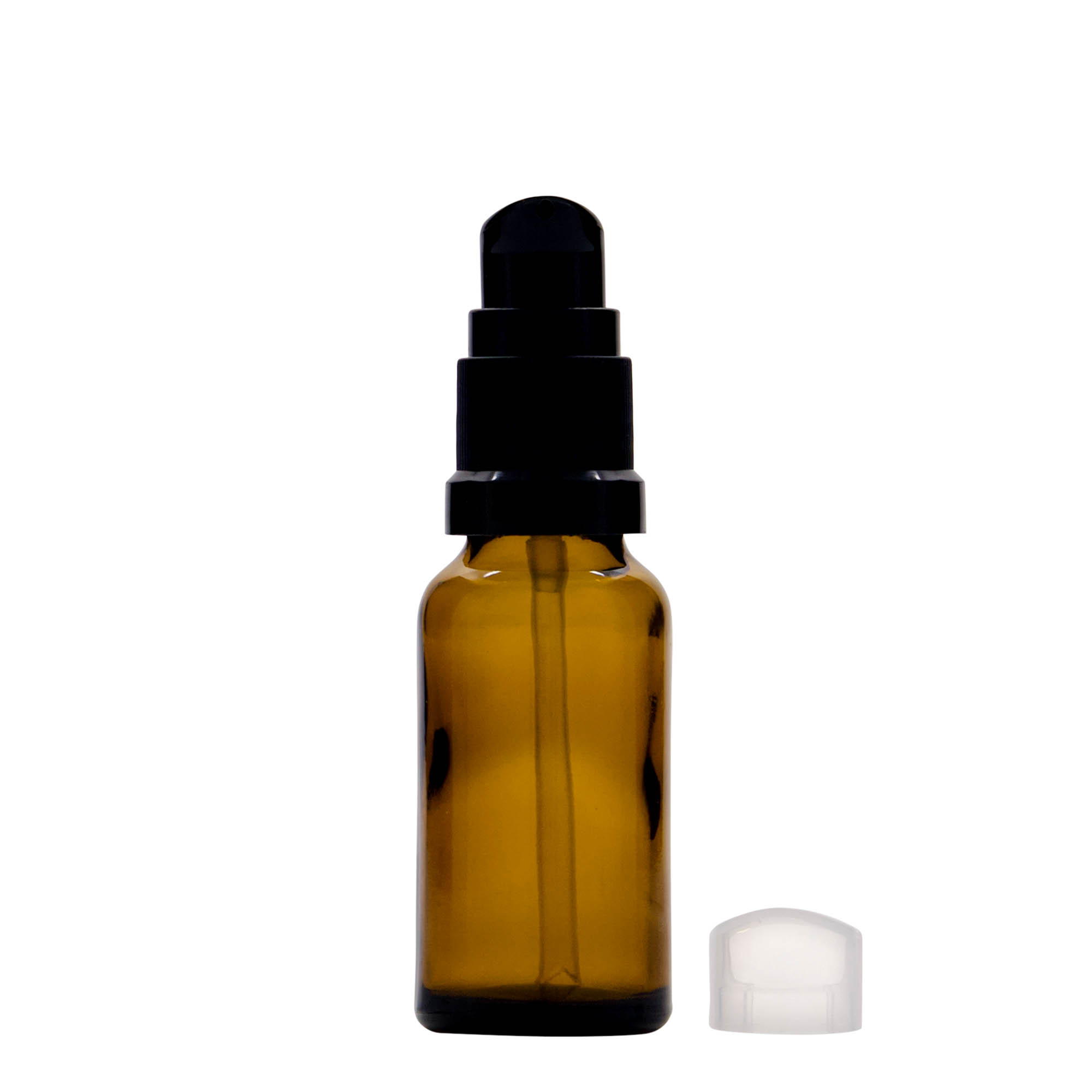 20 ml medicīnas pudele ar losjona sūkni, stikls, brūns, atvere: DIN 18 20 ml medicīnas pudele ar losjona sūkni, stikls, brūns, atvere: DIN 18