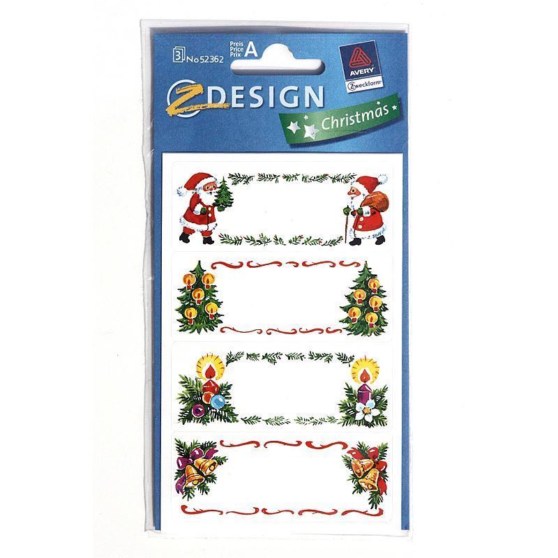 Zweckform etiķetes 'Ziemassvētku attēli', papīrs, daudzkrāsains