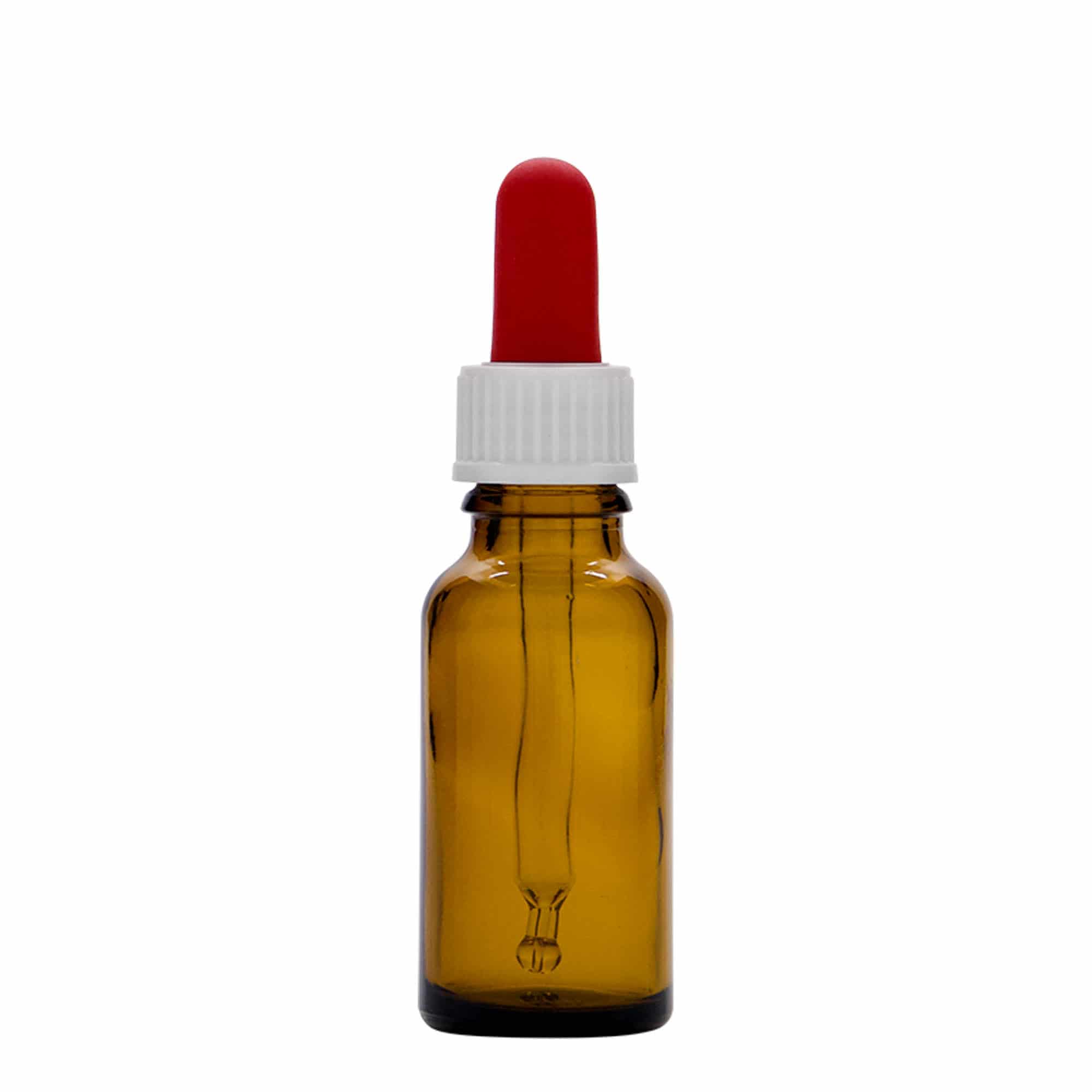 20 ml medicīnas pilināšanas pudelīte, stikls, brūna, atvere: DIN 18
