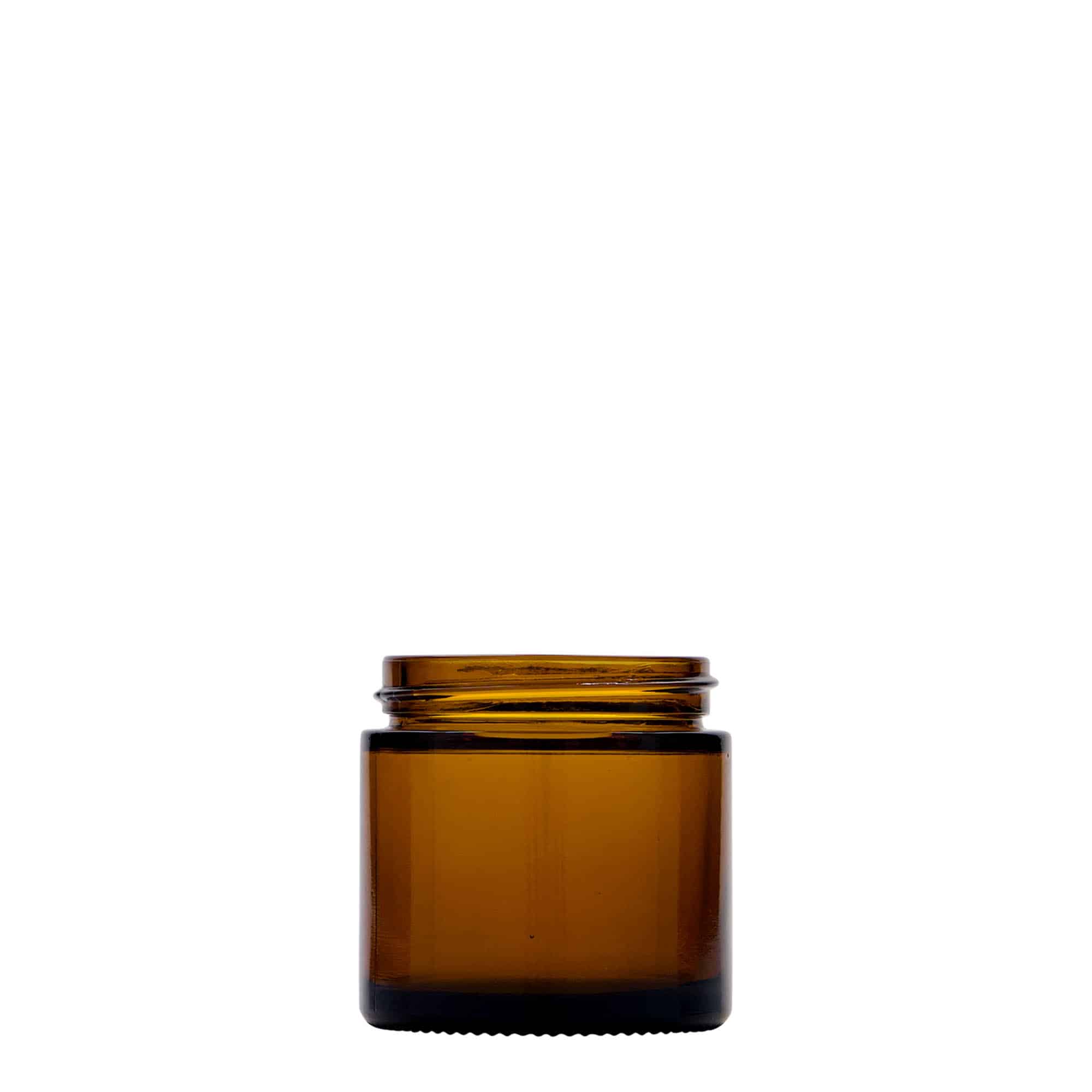 60 ml kārbiņa 'Brown Line', stikla, brūna, aizdare: skrūvējams vāciņš 60 ml kārbiņa 'Brown Line', stikla, brūna, aizdare: skrūvējams vāciņš