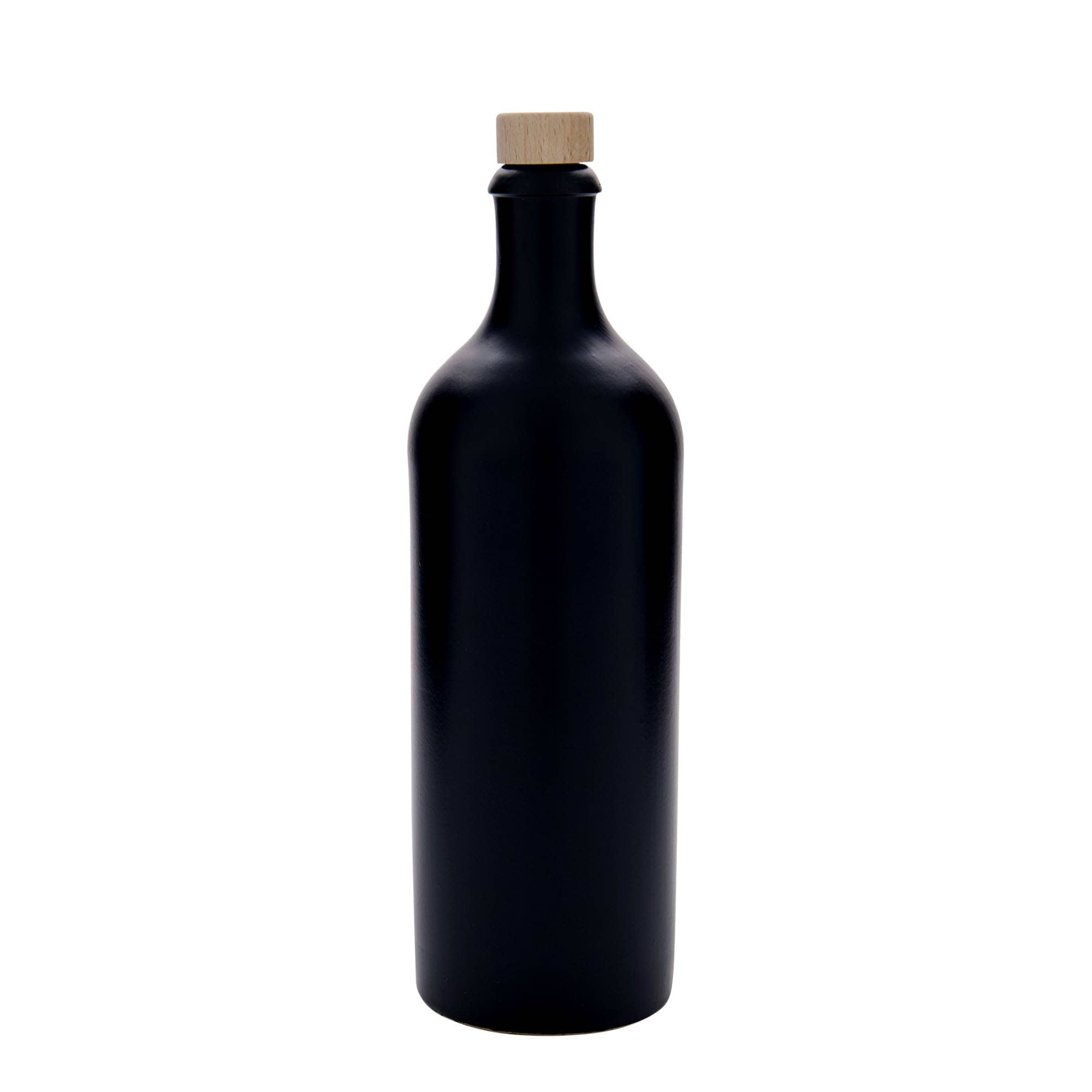 750 ml māla krūze, keramikas, melna, atvere: korķis