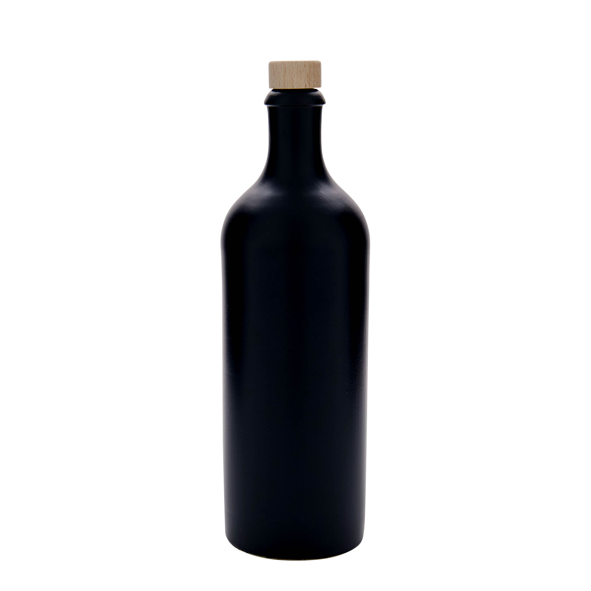 750 ml māla krūze, keramikas, melna, atvere: korķis