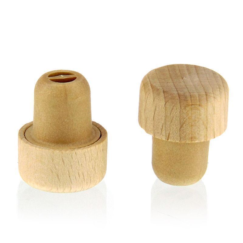 Pudeles korķis ar dozēšanas atveri 19 mm, plastmasas/koka, krāsains, aizdarei: korķis
