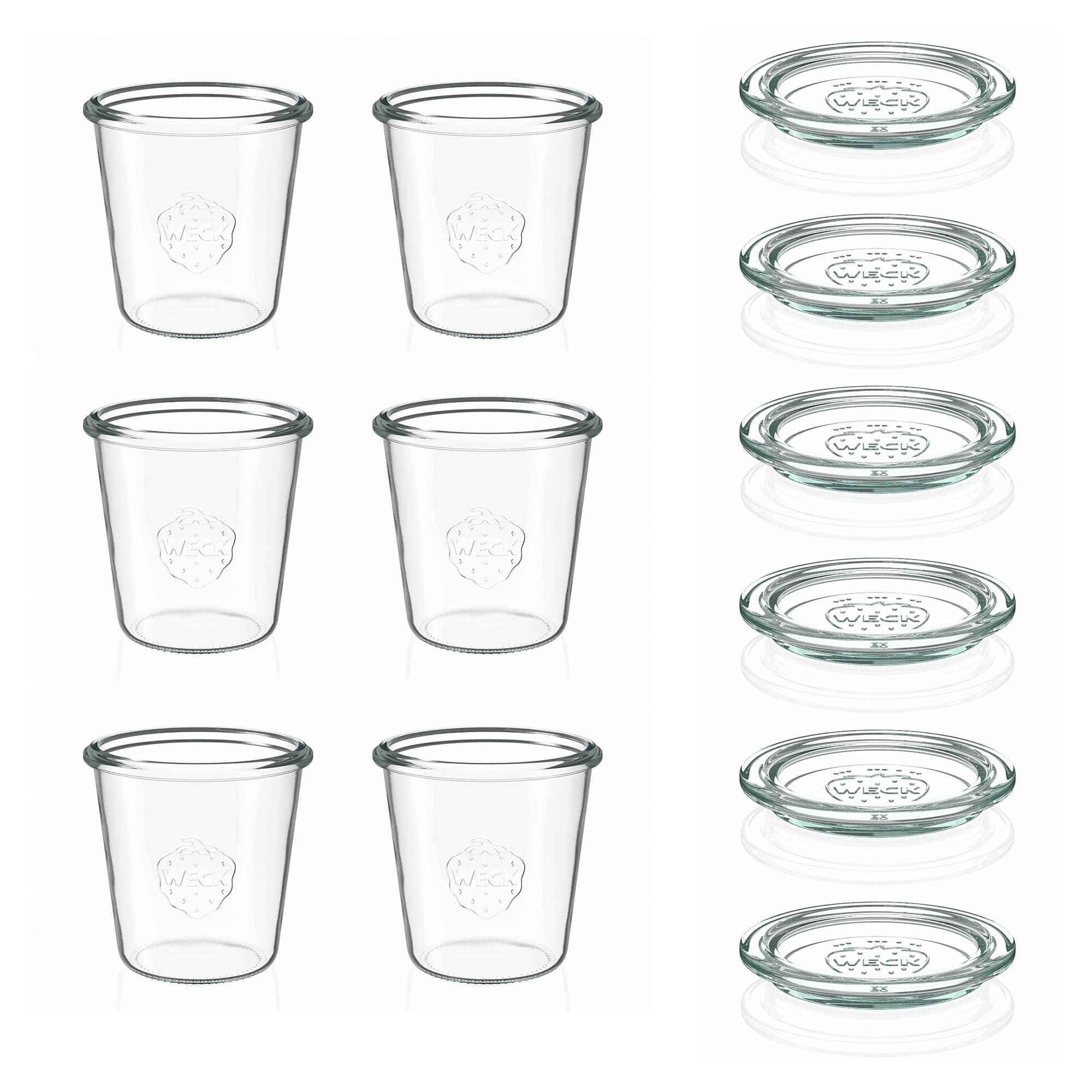 6x 290 ml augsta WECK krituma burka ar stikla vāciņu RR 80