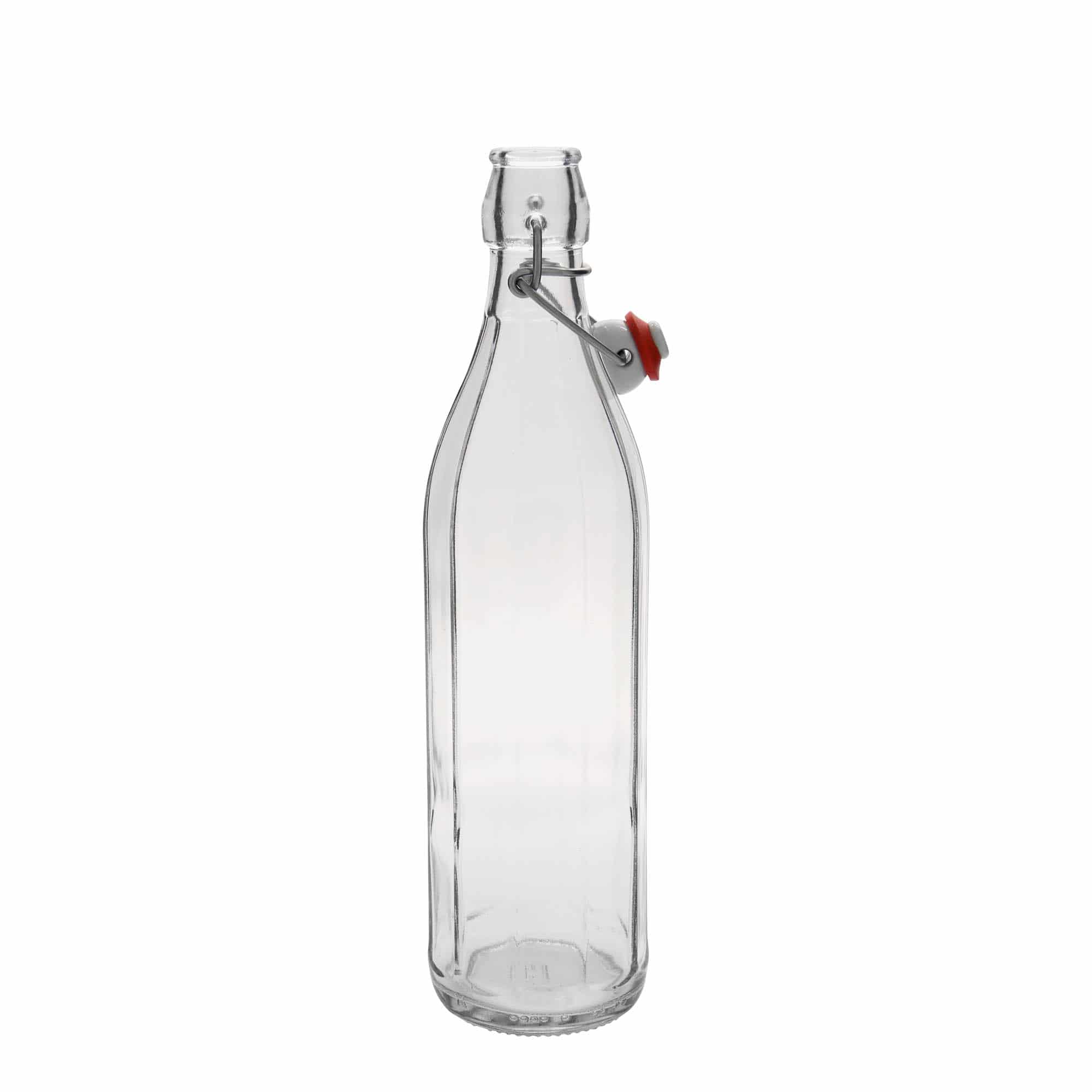 750 ml stikla pudele 'Bravo', desmitstūru, aizdare: korķis ar skavu 750 ml stikla pudele 'Bravo', desmitstūru, aizdare: korķis ar skavu
