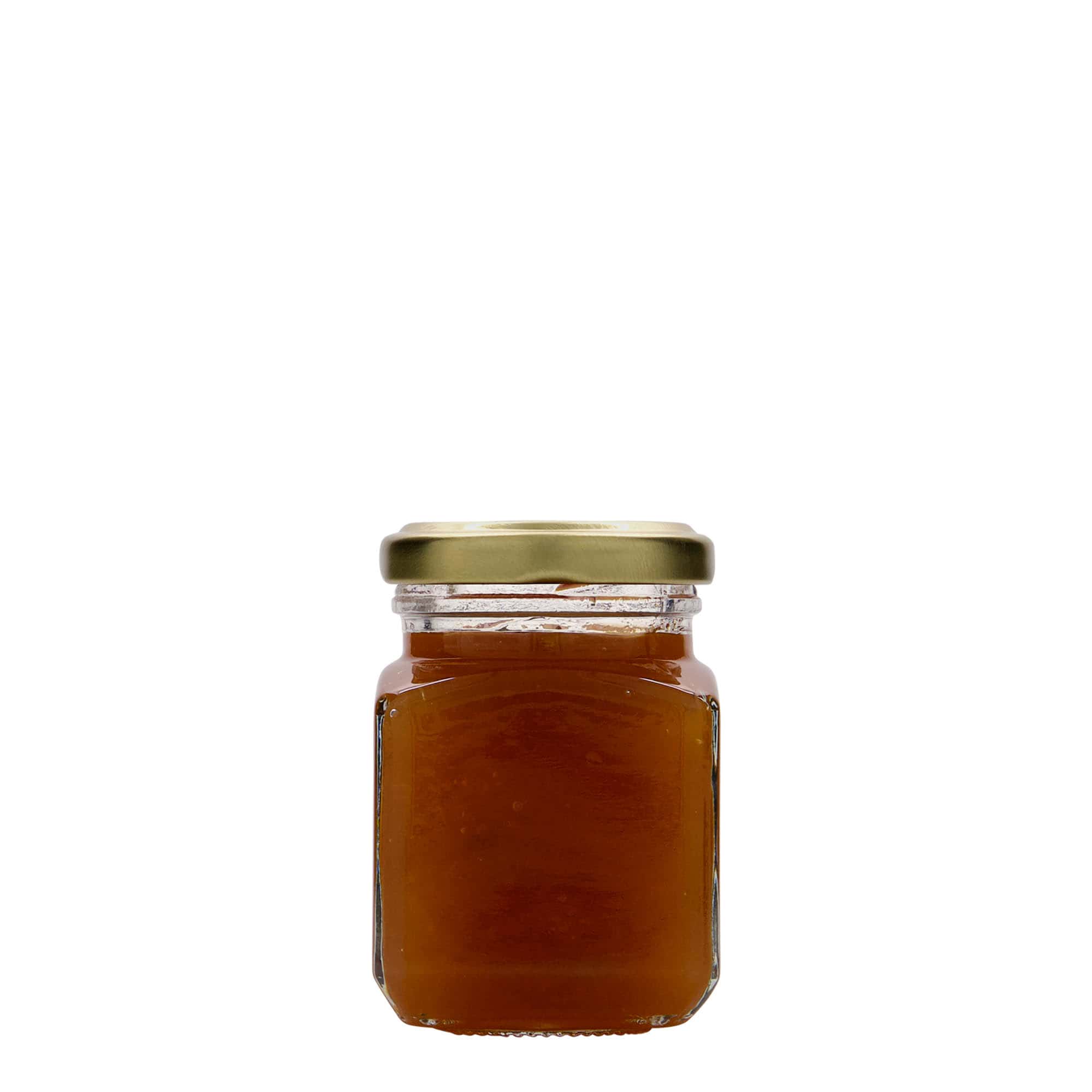 106 ml kvadrātveida stikla burka, atvere: Twist-Off (TO 48)