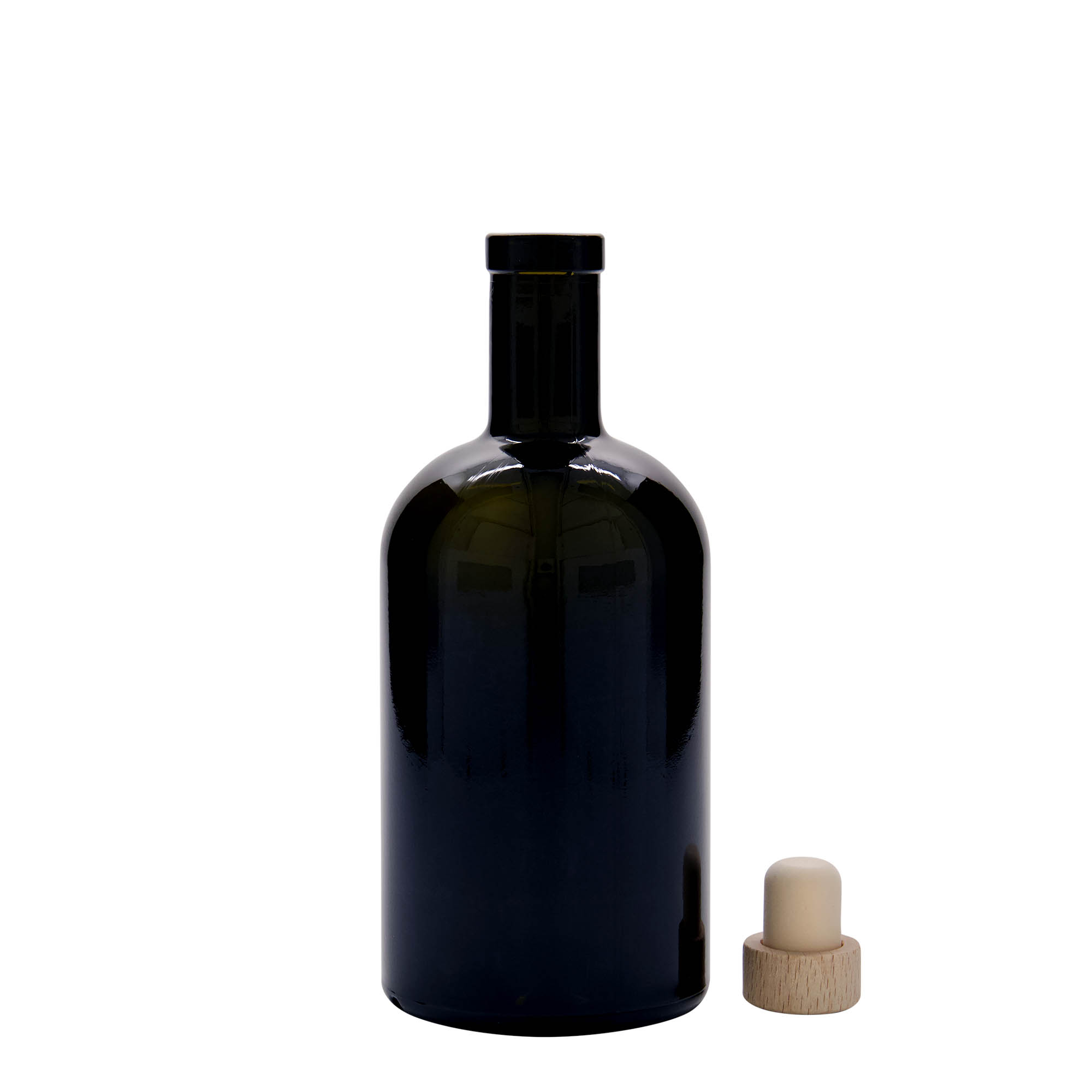 500 ml stikla pudele 'Farmacia', antīkzaļa, atvere: korķis
