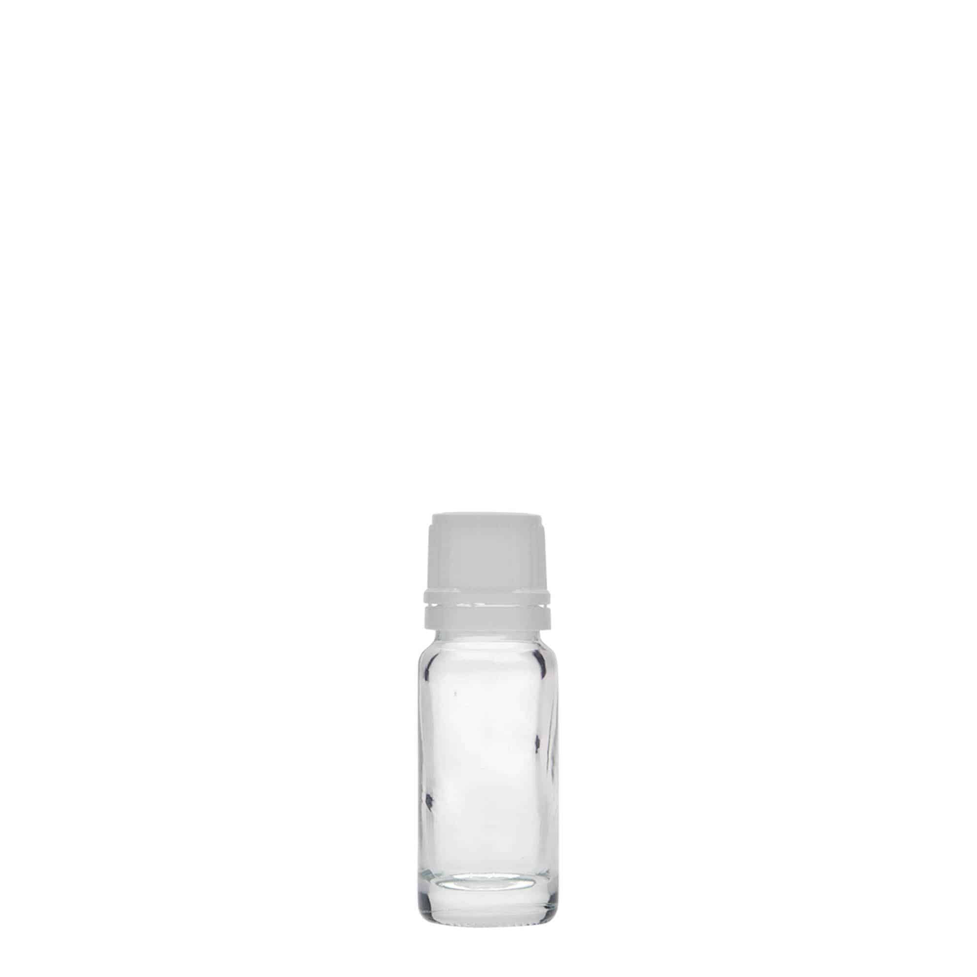 10 ml medicīnas pudele, stikls, atvere: DIN 18
