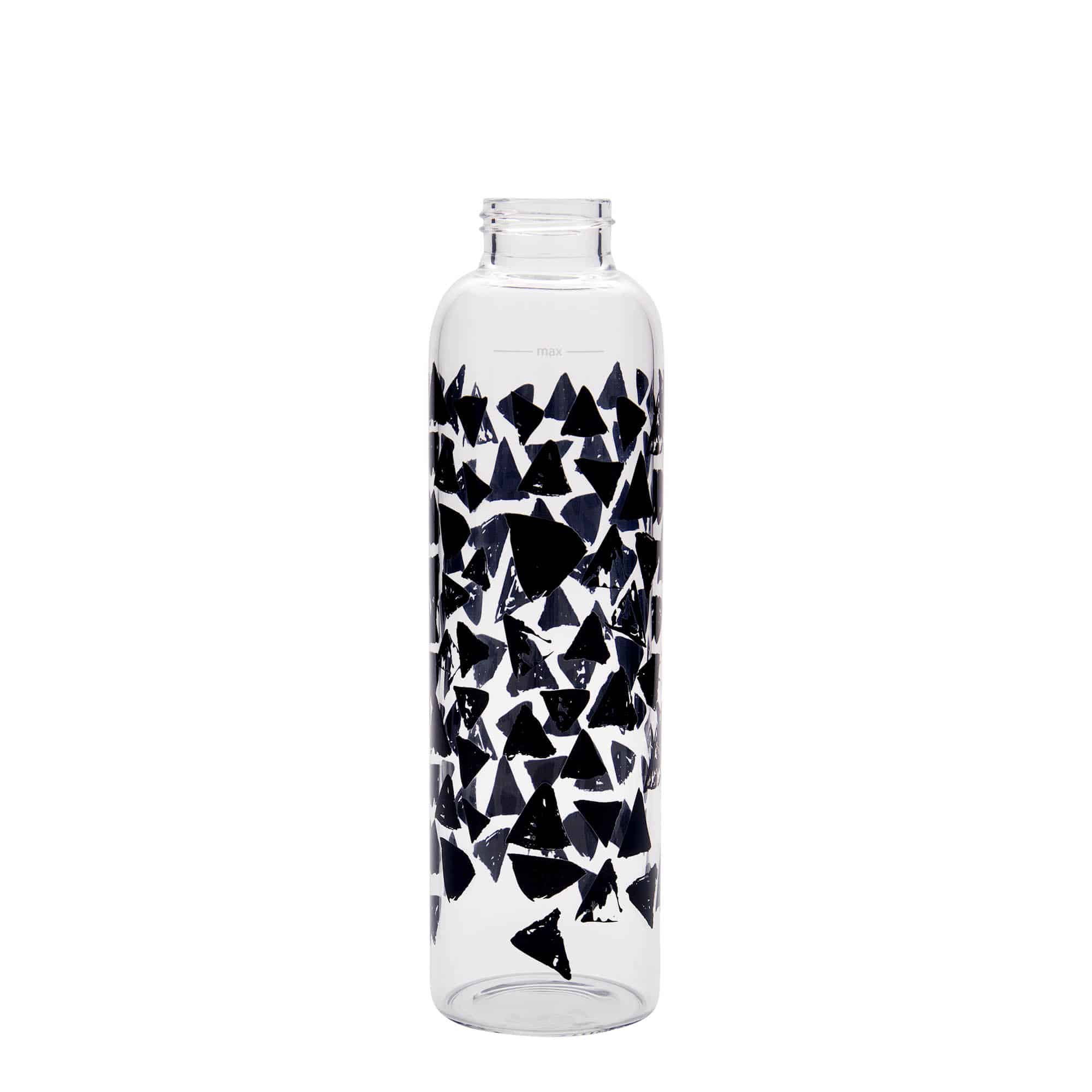500 ml ūdens pudele 'Perseus', motīvs: melni trijstūrīši, aizdare: skrūvējams vāciņš 500 ml ūdens pudele 'Perseus', motīvs: melni trijstūrīši, aizdare: skrūvējams vāciņš
