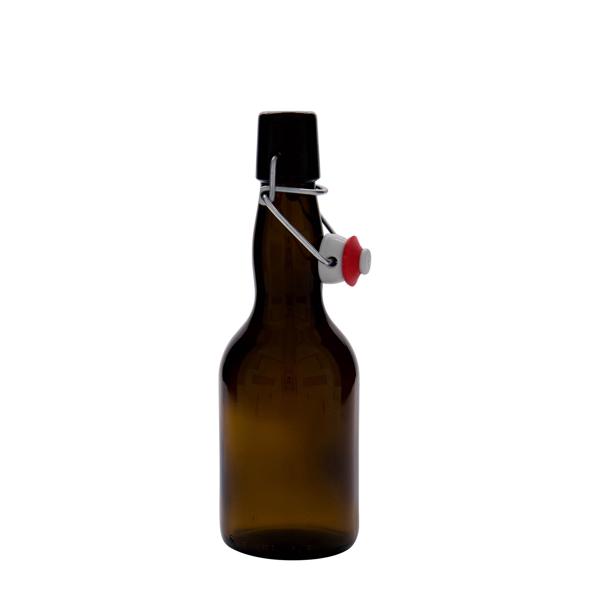 330 ml alus pudele ar kakliņu, stikls, brūna, atvere: ar aizbīdni