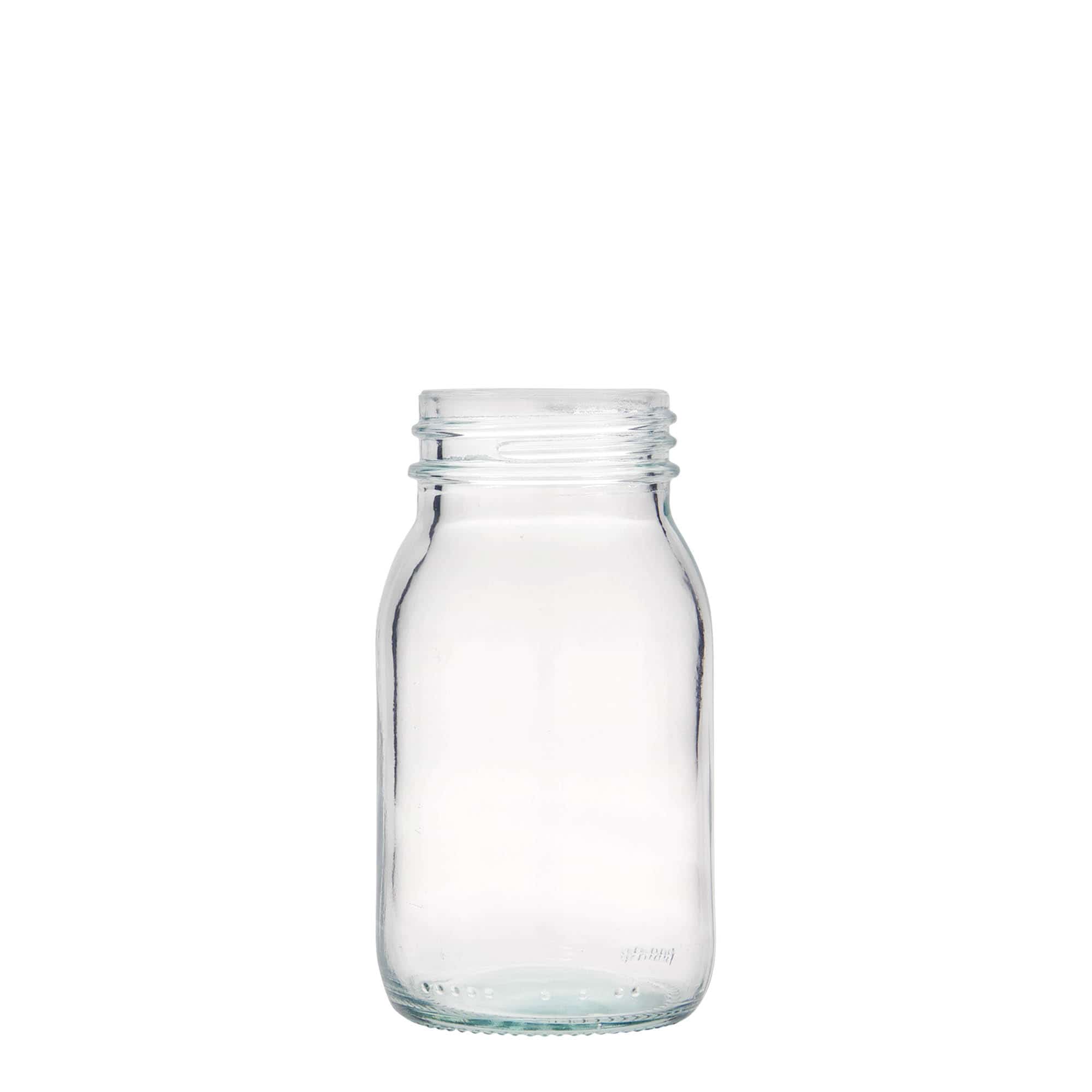 150 ml plata kakla stikla burka, atvere: DIN 45