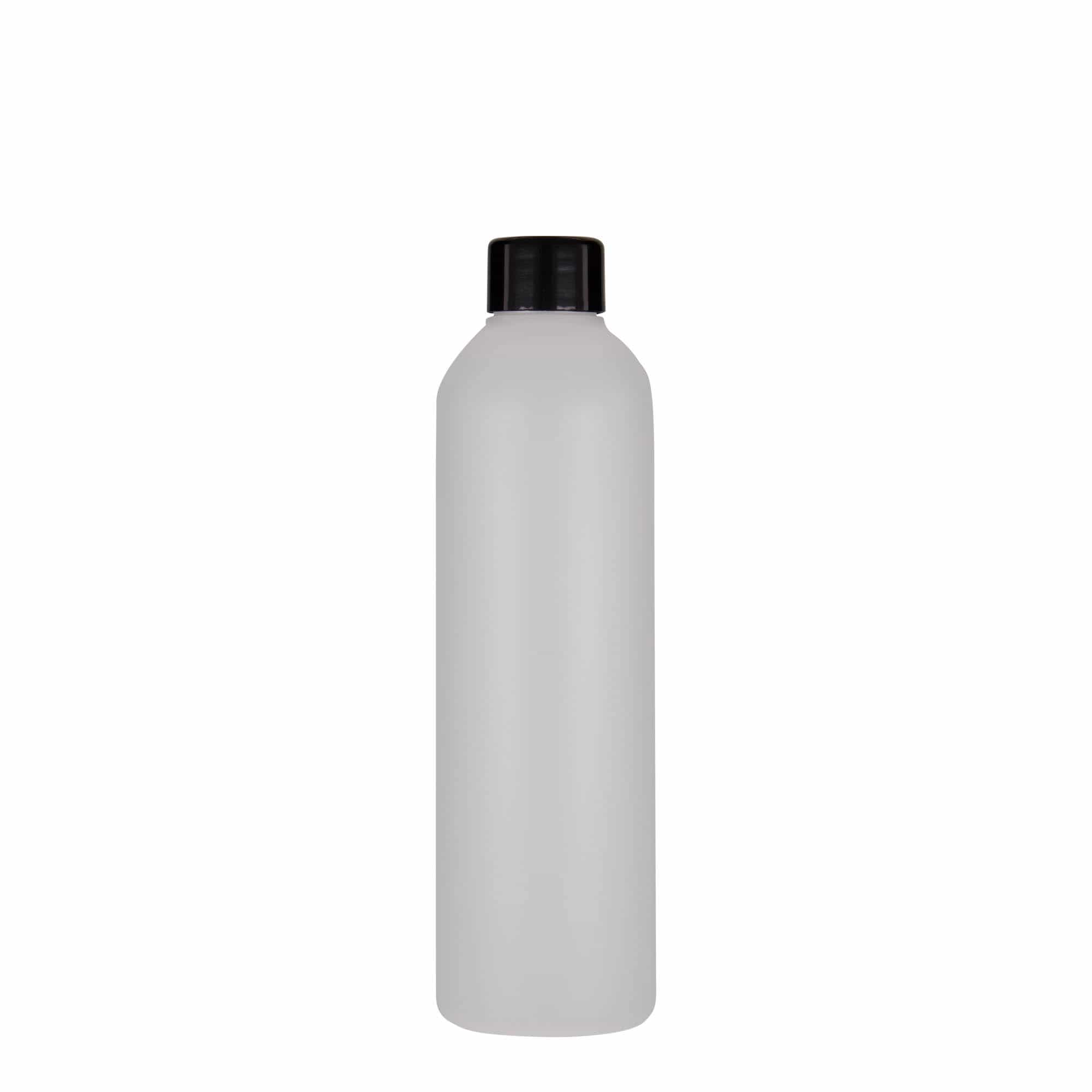 250 ml plastmasas pudele 'Tuffy', HDPE, dabīga, aizdare: GPI 24/410