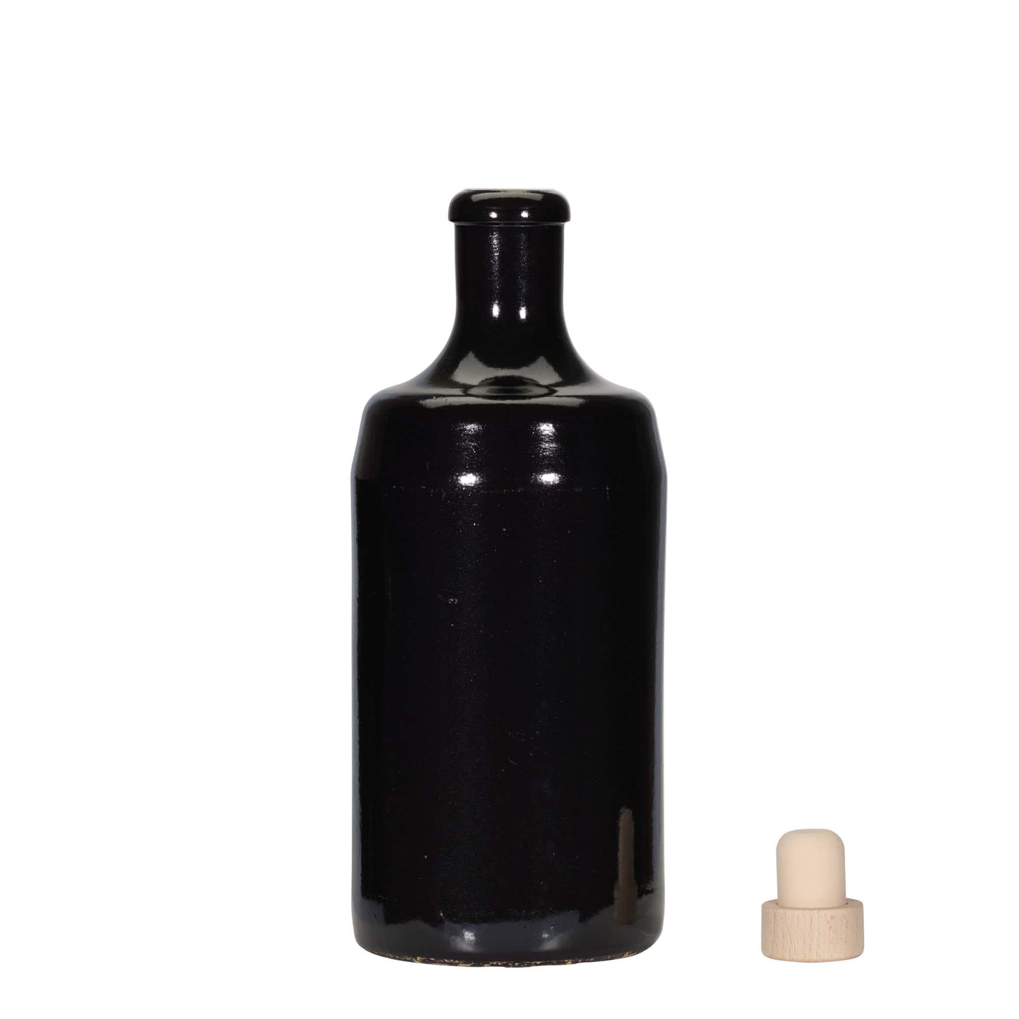 700 ml māla krūka 'Kalvadoss', keramika, melna, aizdare: korķis