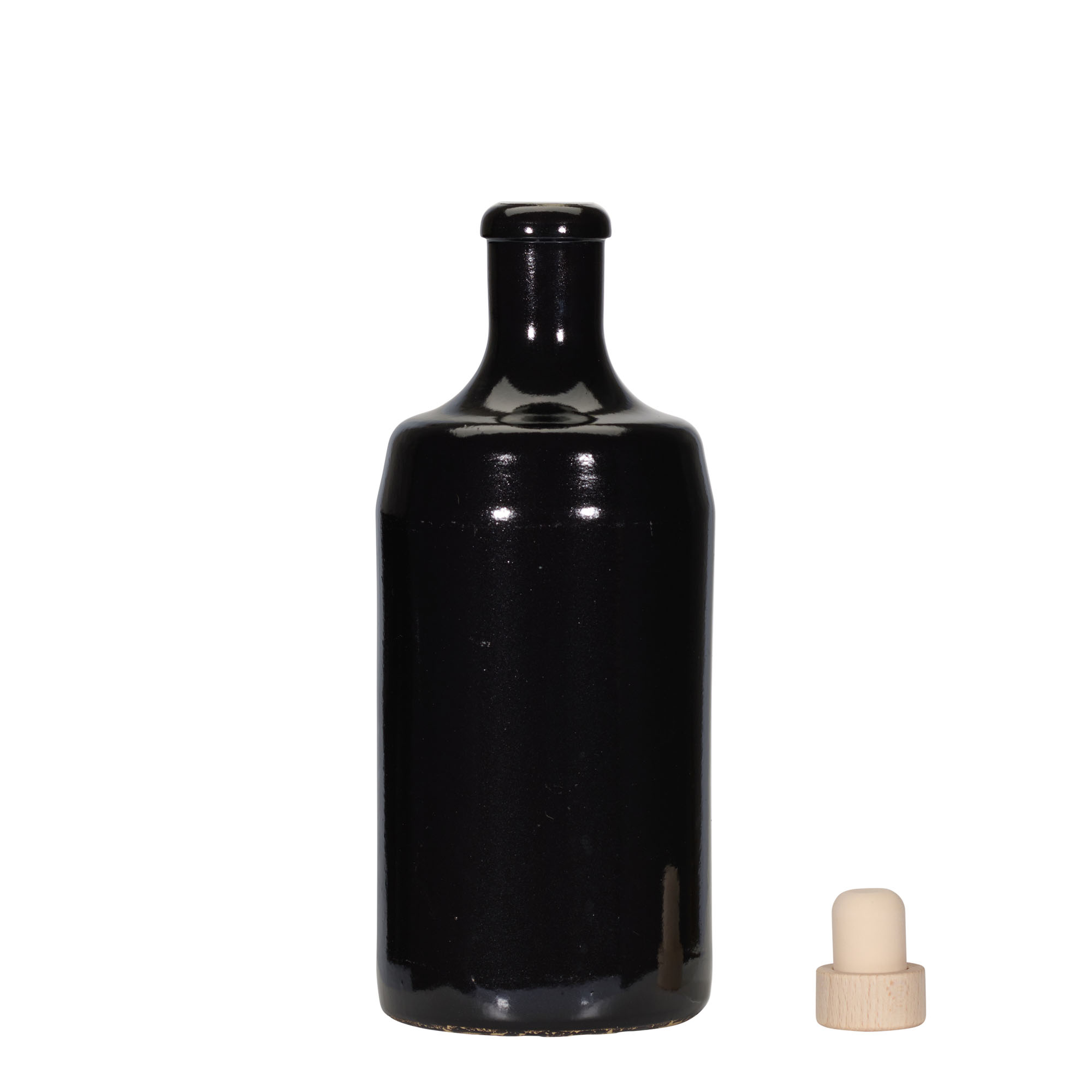700 ml māla krūze 'Calvados, akmens trauks, melns, atvere: korķis'