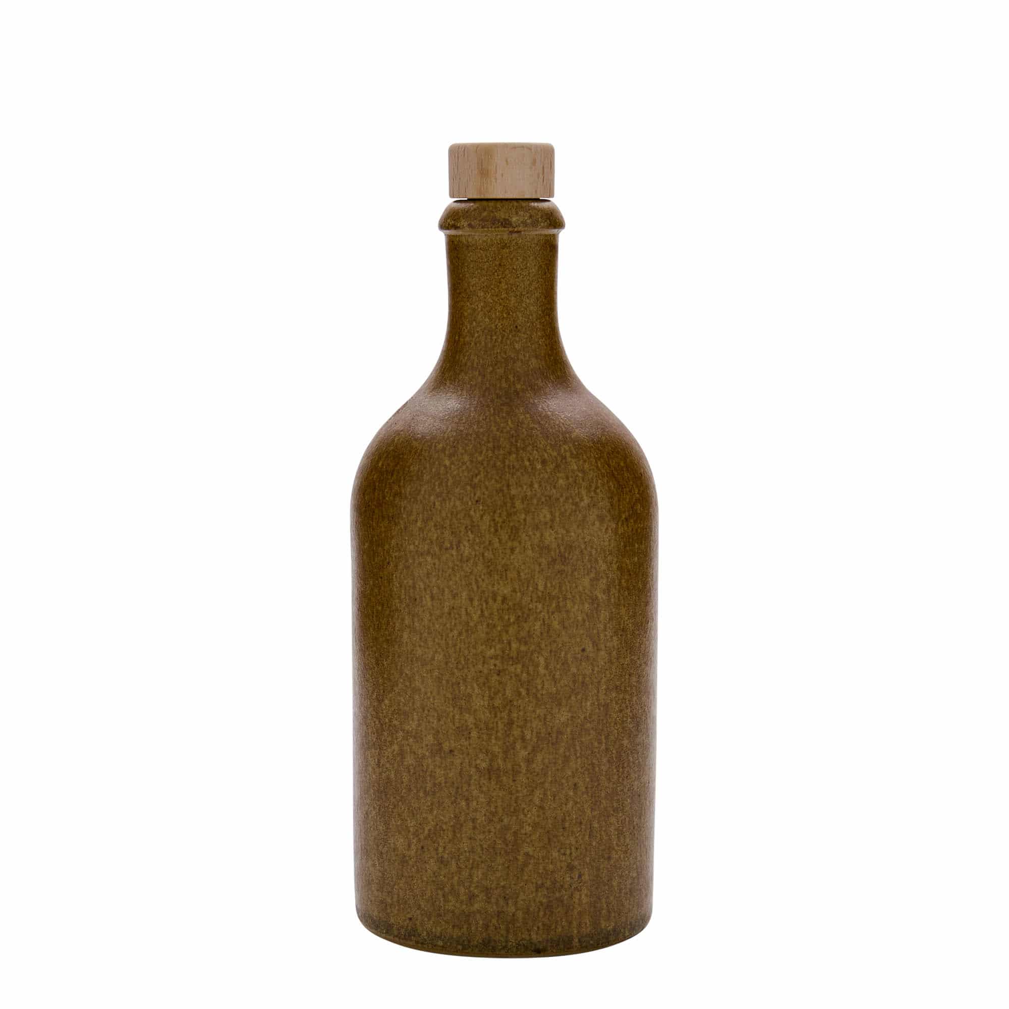 500 ml māla krūka, keramika, brūna/kristāliska, aizdare: korķis