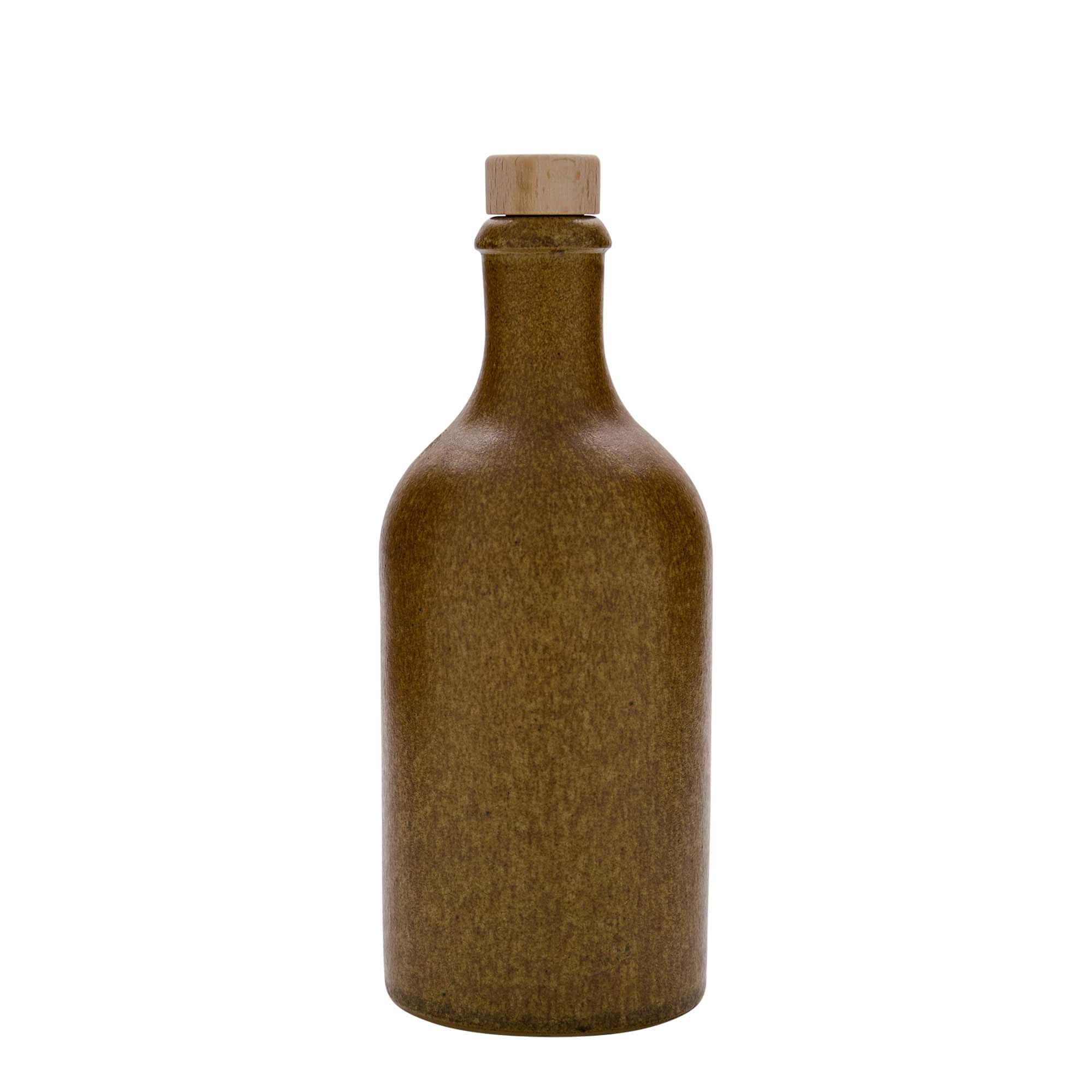 500 ml māla krūze, keramikas, brūna-kristāla, atvere: korķis