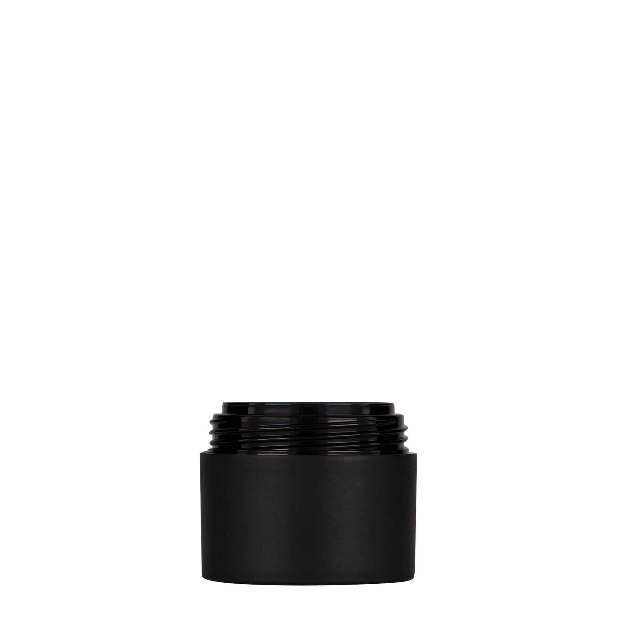 30 ml plastmasas kārbiņa 'Antonella', PP, melna, aizdare: skrūvējams vāciņš 30 ml plastmasas kārbiņa 'Antonella', PP, melna, aizdare: skrūvējams vāciņš