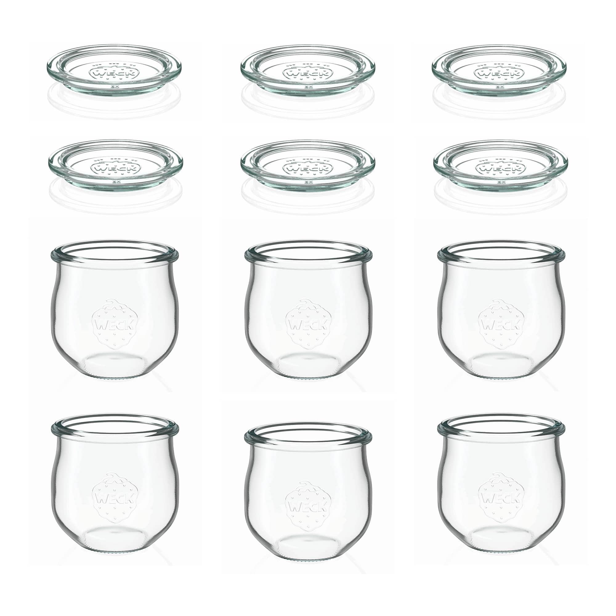 6x 370 ml WECK tulpes formas burka ar stikla vāciņu RR 80