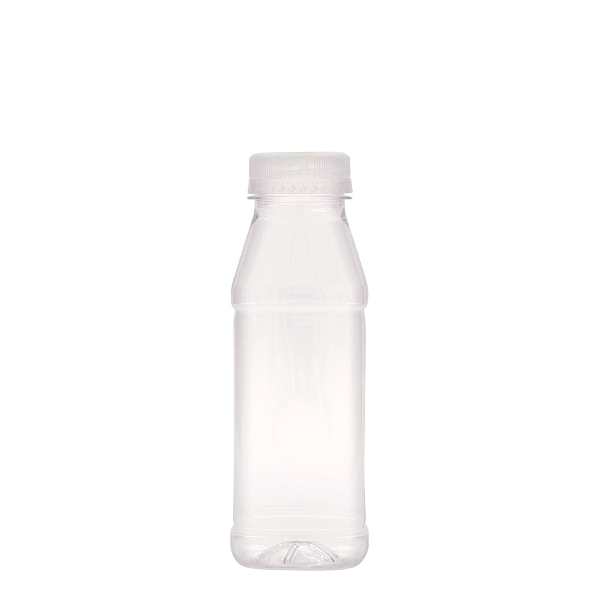 330 ml PET pudele 'Milk and Juice Carré', kvadrātveida, plastmasa, atvere: 38 mm