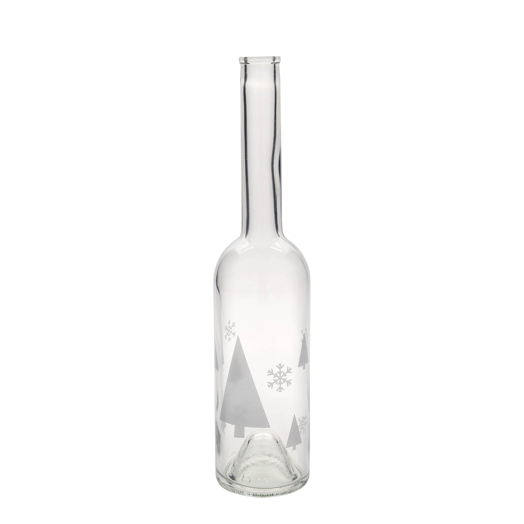 500 ml stikla pudele 'Opera', motīvs: sniegpārslas, atvere: korķis