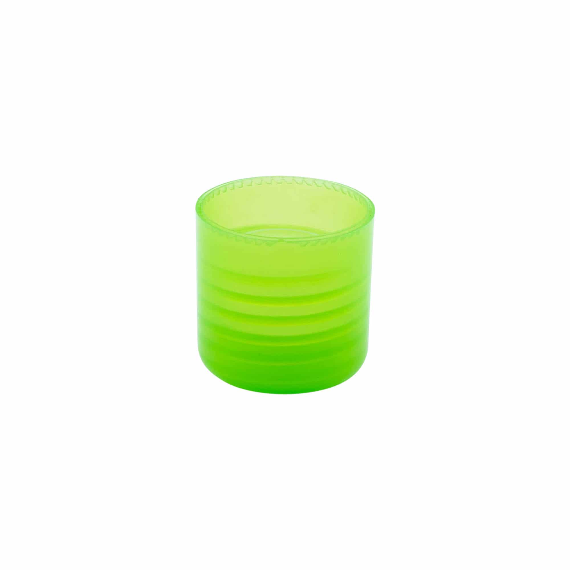 Skrūvējams vāciņš ar šļirces ielikni, PP plastmasa, zaļš, priekš atveres: 24/410
