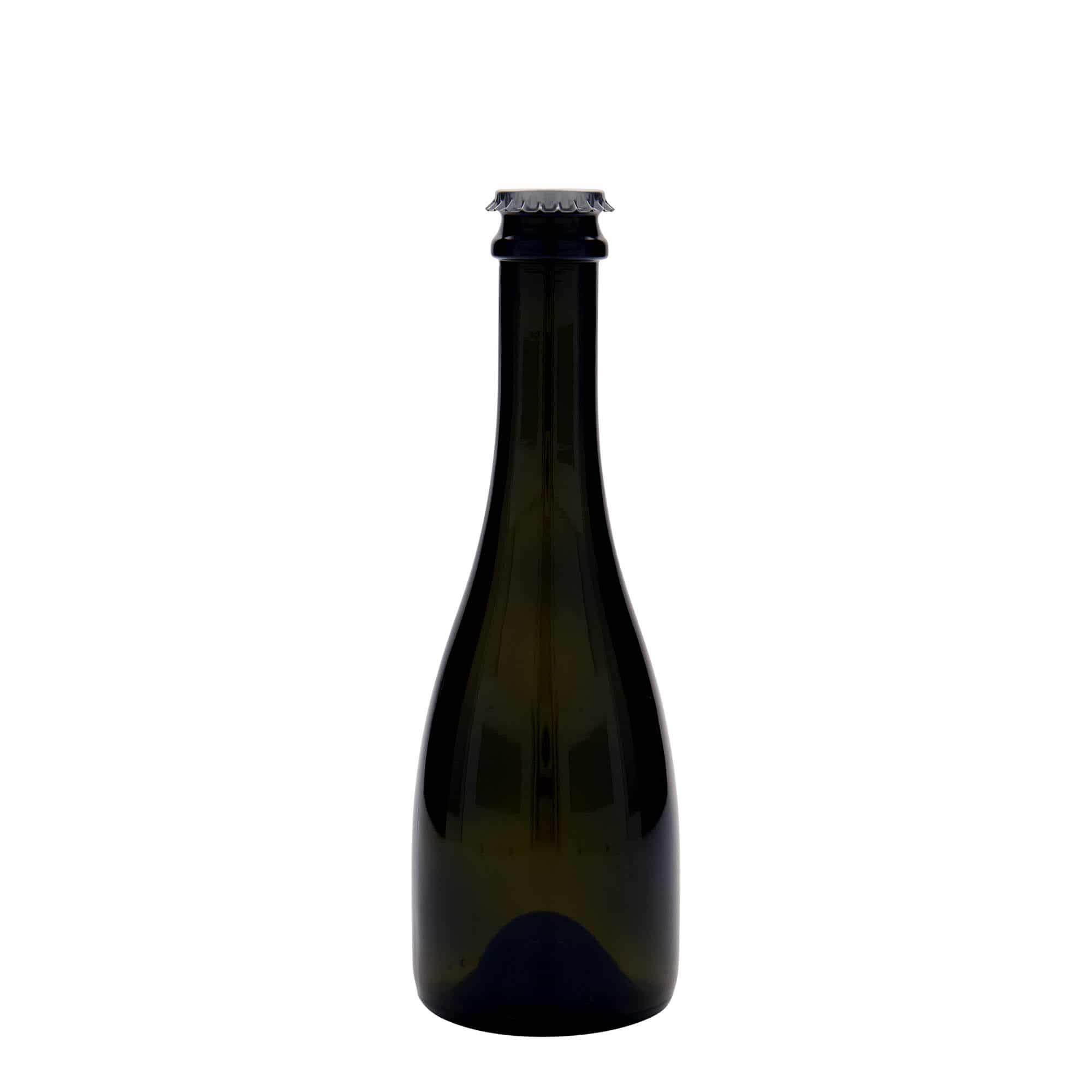 330 ml alus/šampanieša pudele 'Tosca', stikls, antīkzaļa, atvere: kronkorkis