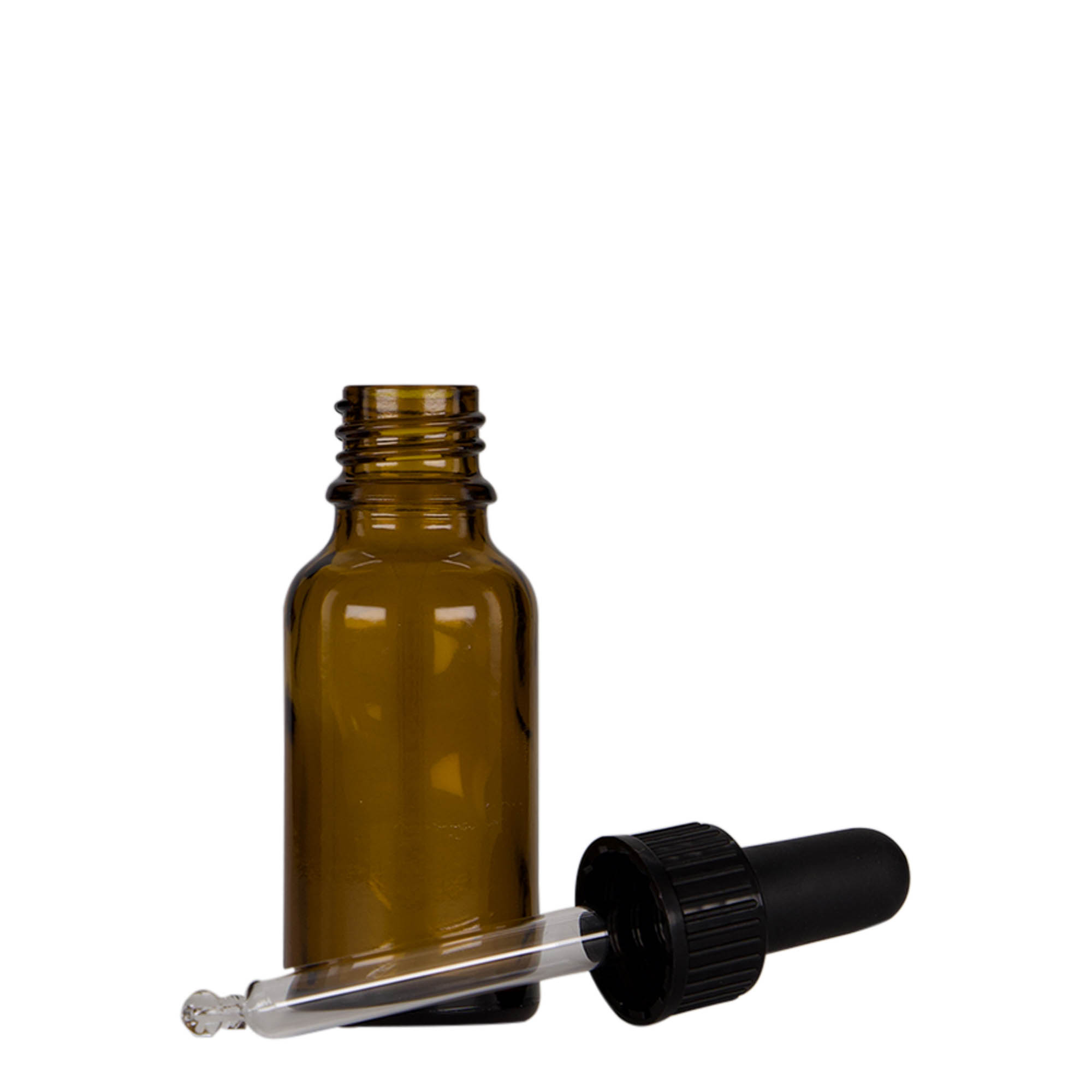 20 ml pilināšanas pudele medicīniska, stikla, brūni-melna, atvere: DIN 18 20 ml pilināšanas pudele medicīniska, stikla, brūni-melna, atvere: DIN 18