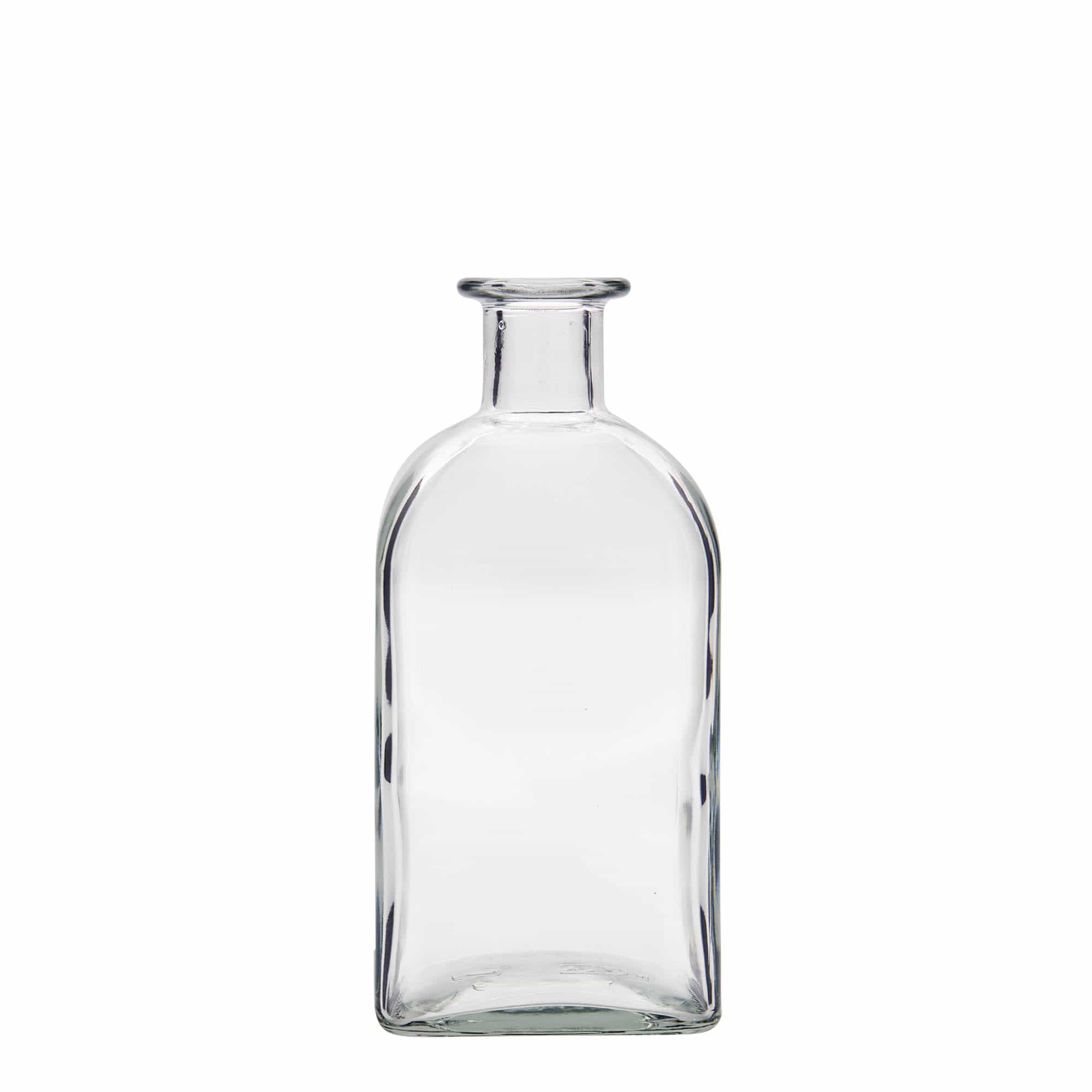 500 ml stikla pudele Apotheker Carré, kvadrātveida, atvere: korķis