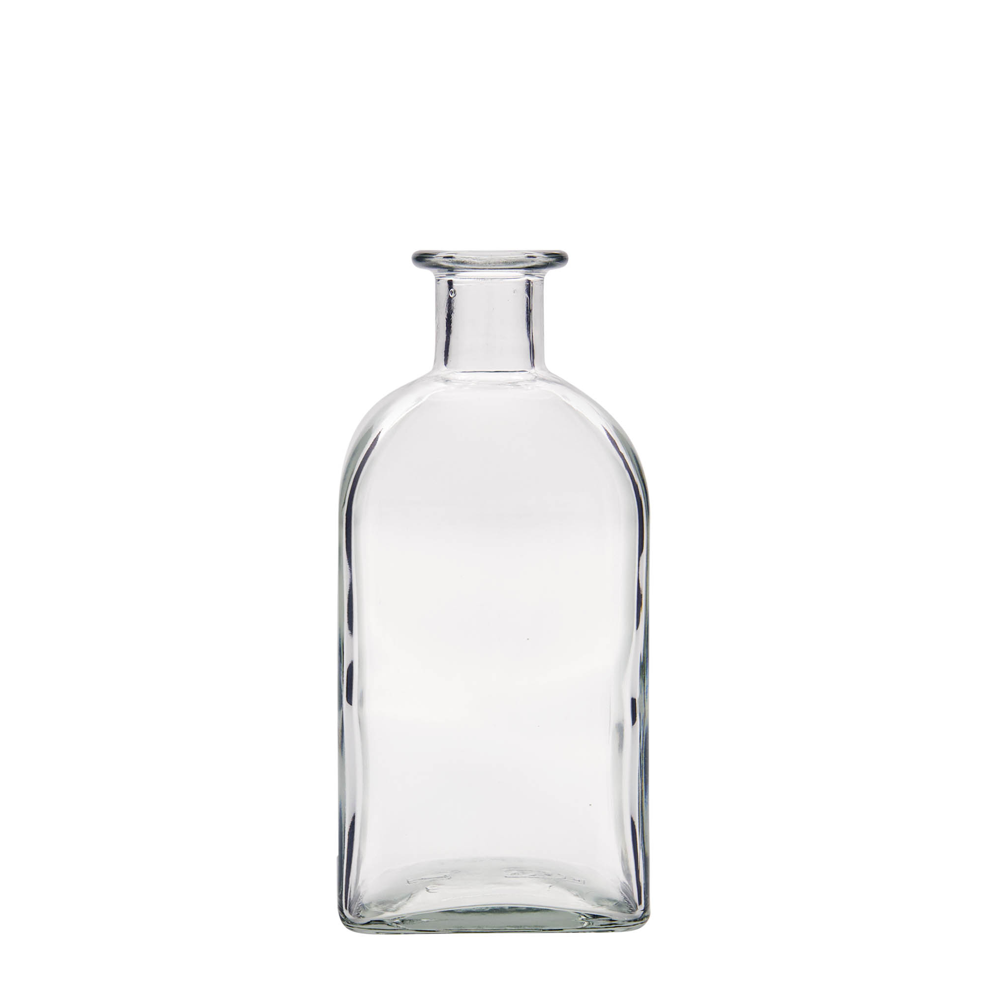 500 ml stikla pudele Apotheker Carré, kvadrātveida, atvere: korķis