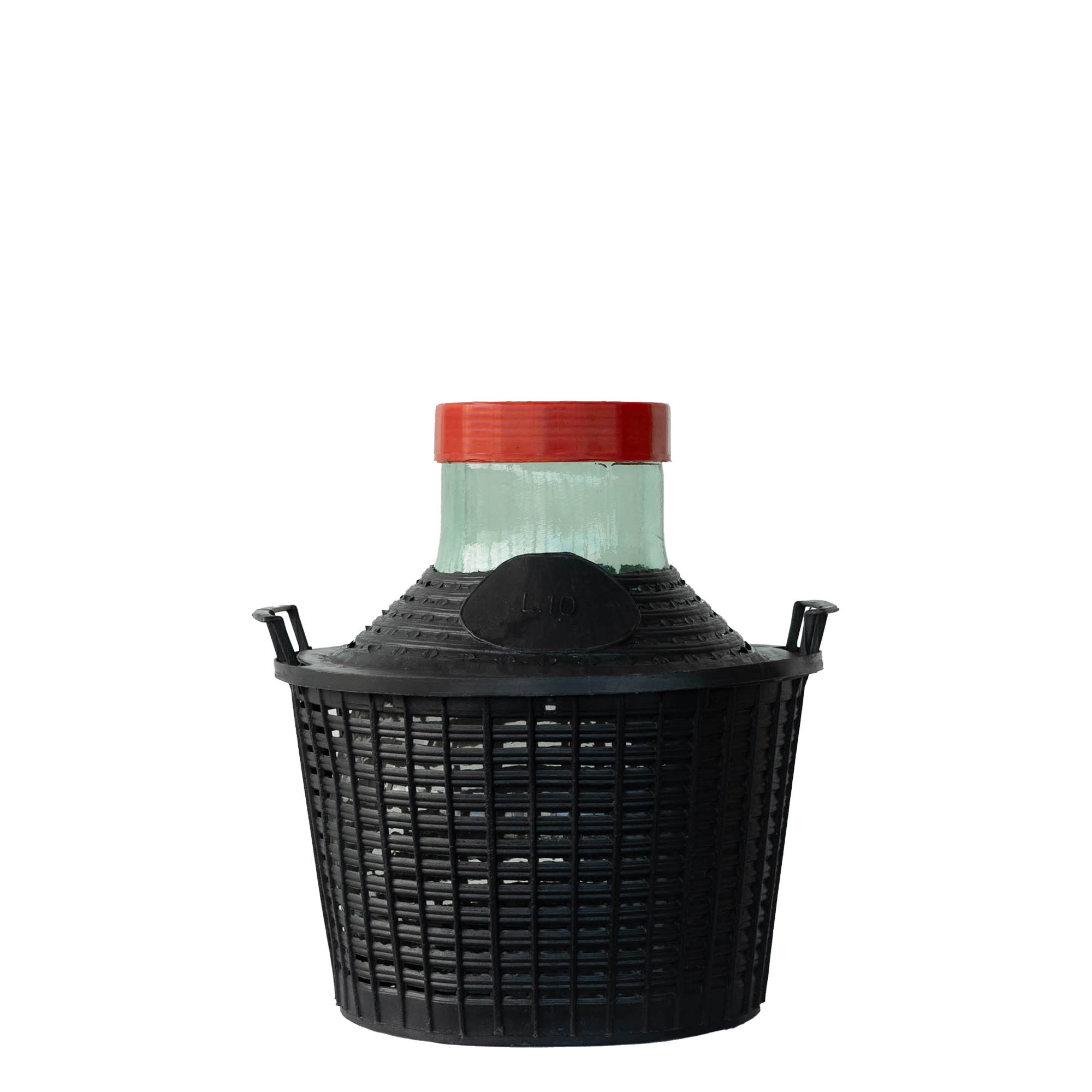 10 l balona pudele ar platu kaklu, stikls, atvere: skrūvējams vāciņš