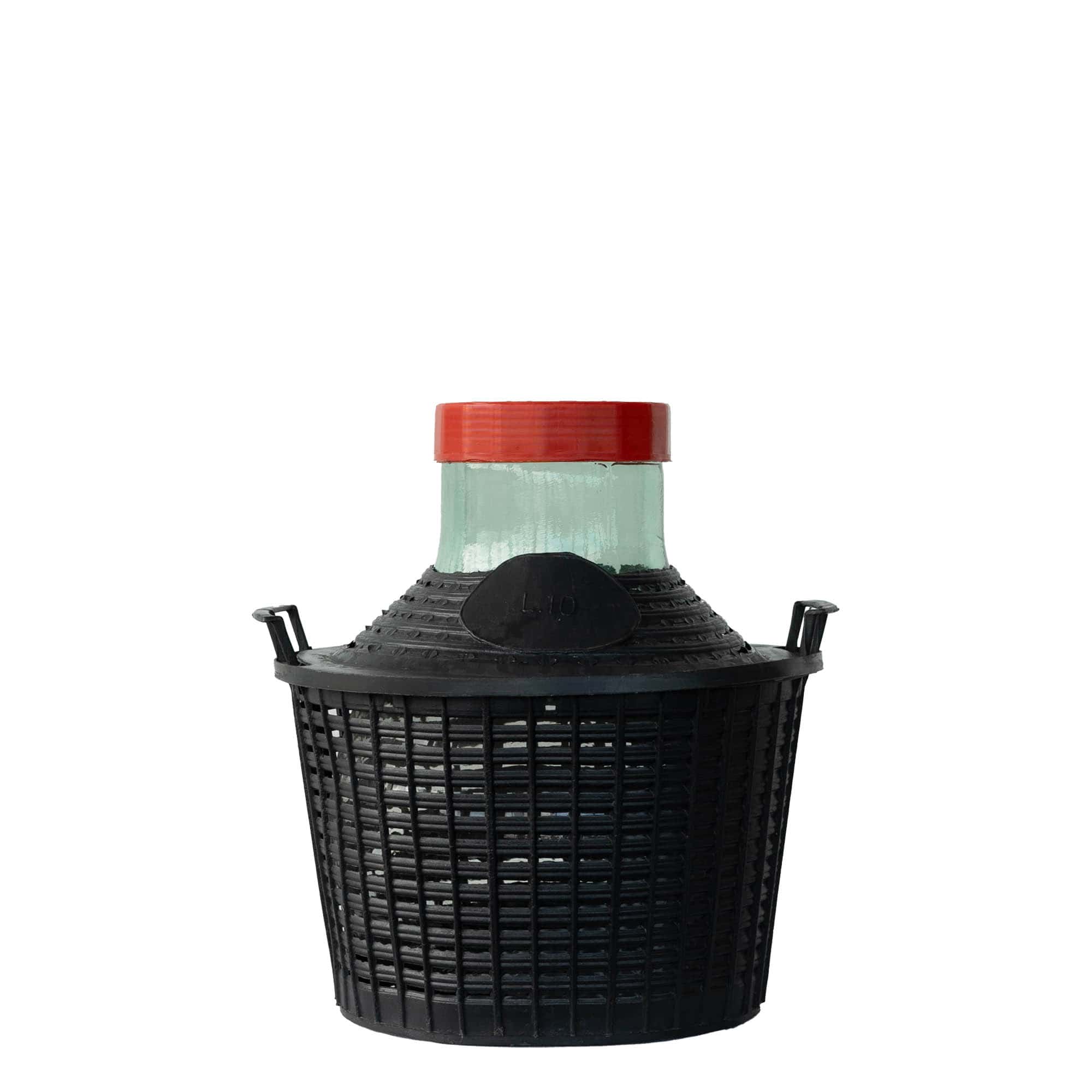 10 l balona pudele ar platu kaklu, stikls, atvere: skrūvējams vāciņš