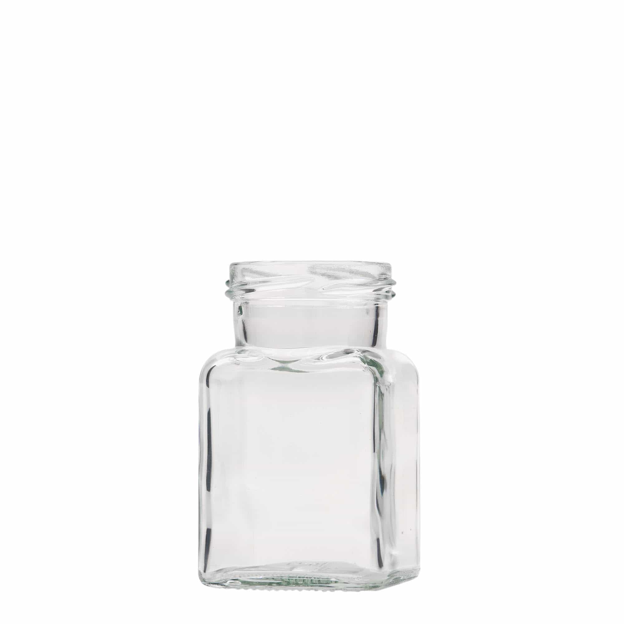 150 ml kvadrātveida stikla trauks, atvere: Twist-Off (TO 53)