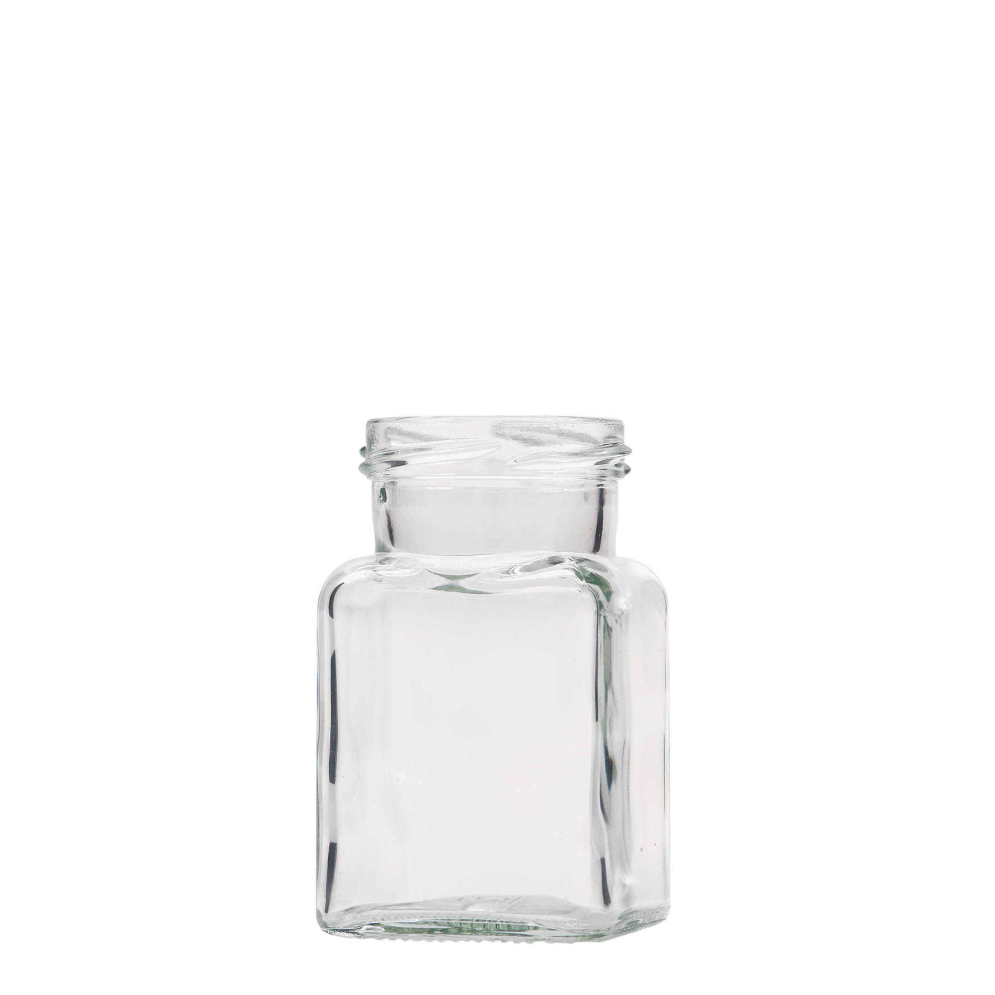 150 ml kvadrātveida stikla trauks, atvere: Twist-Off (TO 53) 150 ml kvadrātveida stikla trauks, atvere: Twist-Off (TO 53)