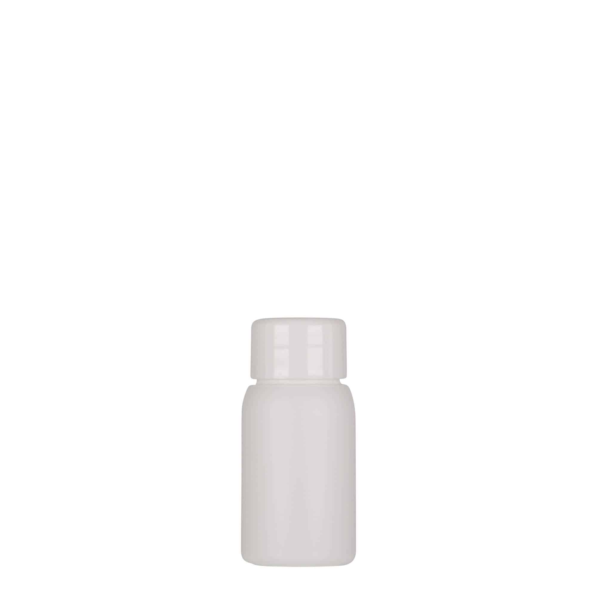 30 ml plastmasas pudele 'Tuffy', HDPE, balta, aizdare: GPI 24/410