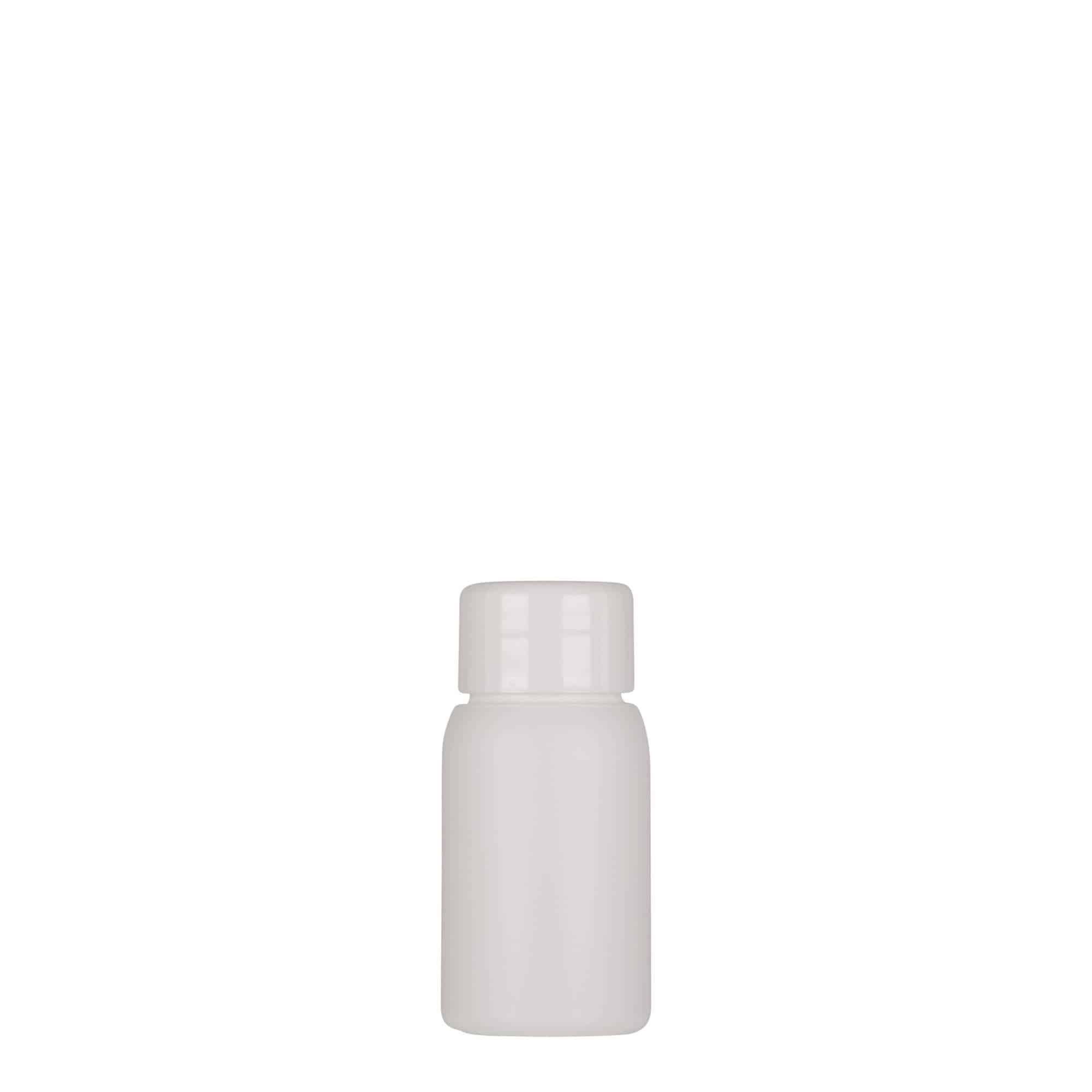 30 ml plastmasas pudele 'Tuffy', HDPE, balta, atvere: 24/410