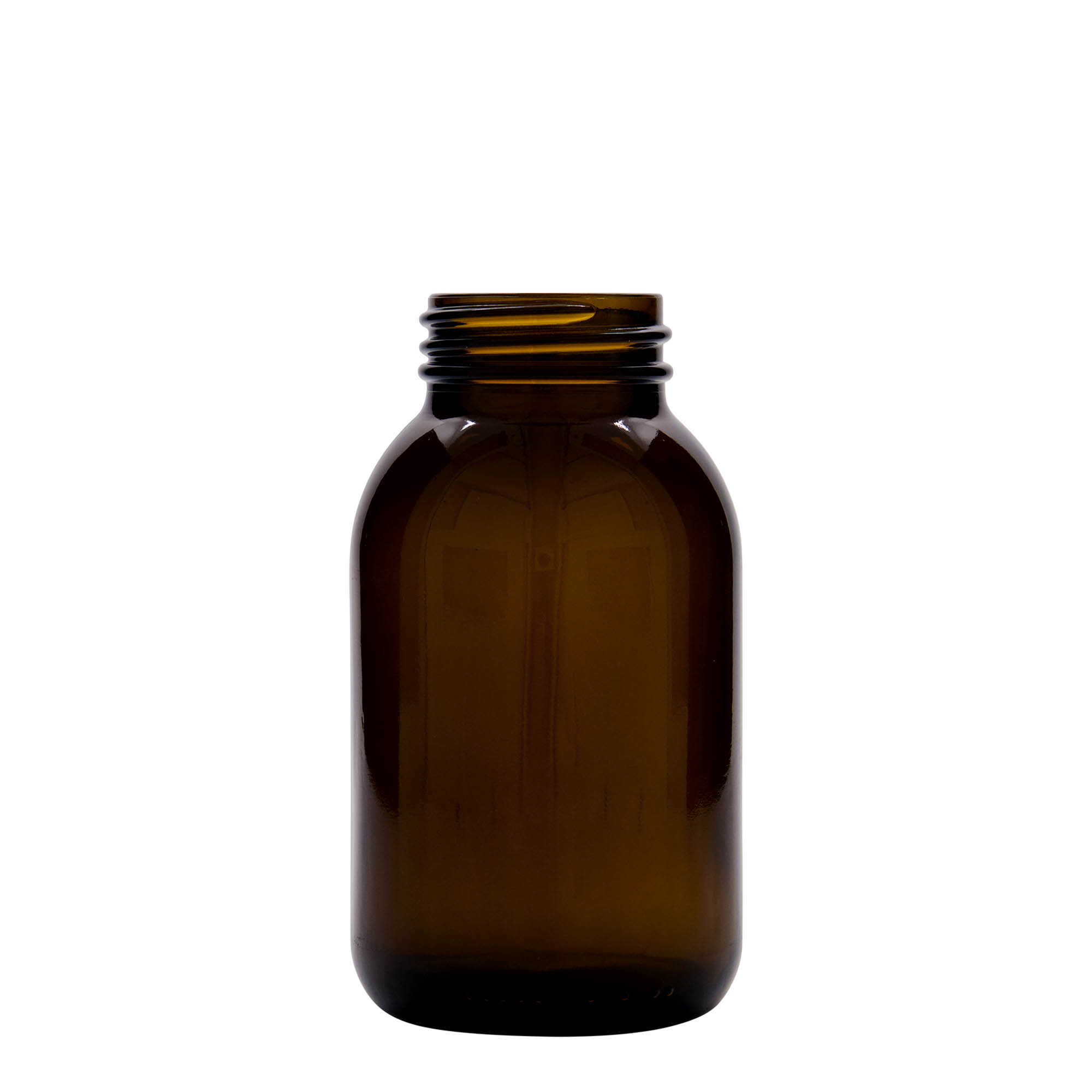 500 ml plata kakla stikla burka, brūna, atvere: DIN 55 500 ml plata kakla stikla burka, brūna, atvere: DIN 55