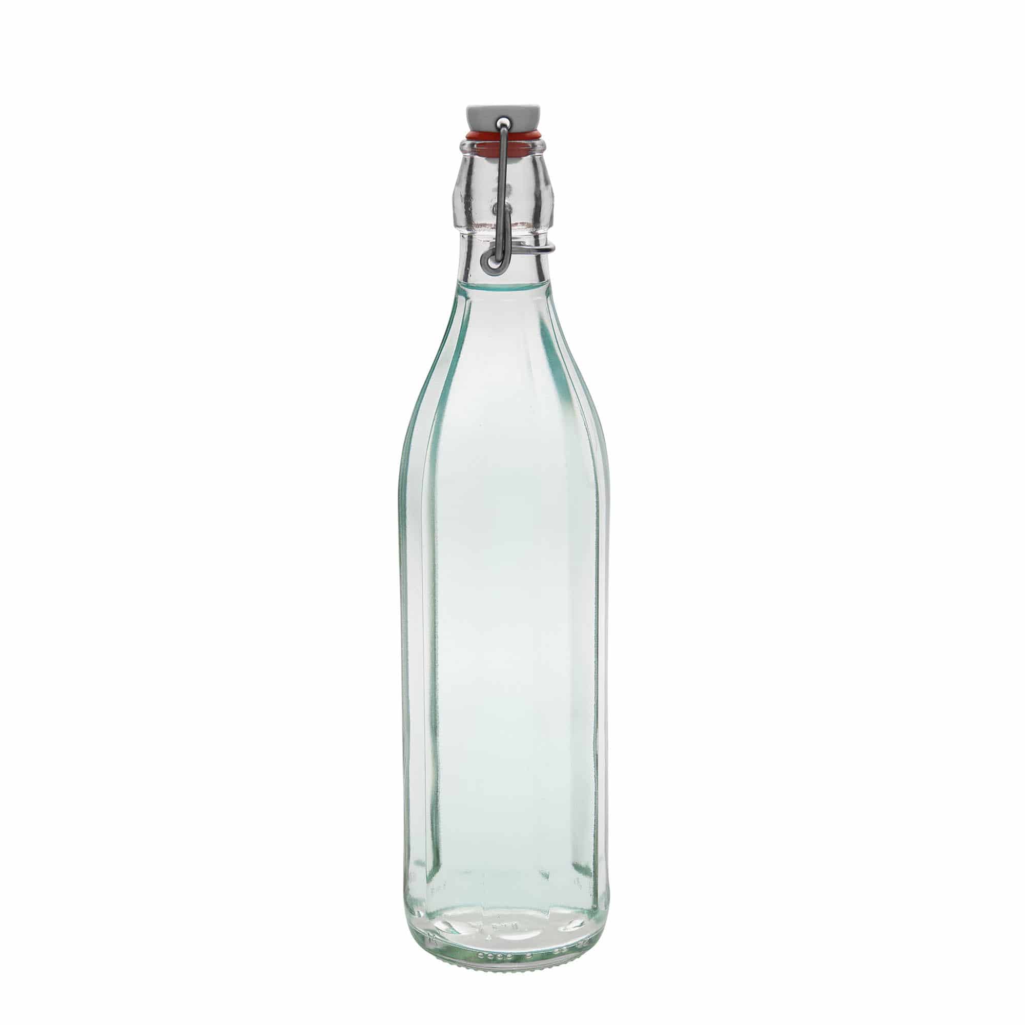 750 ml stikla pudele 'Bravo', desmitstūru, aizdare: korķis ar skavu