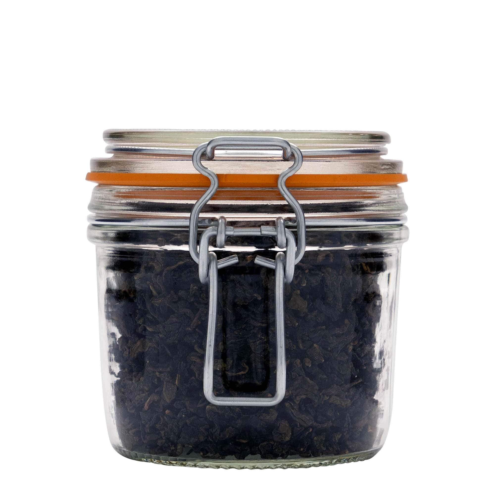 350 ml stiklaina burka ar metāla aizdari 'Le Parfait Super Terrine', atvere: metāla aizdare ar stiepli