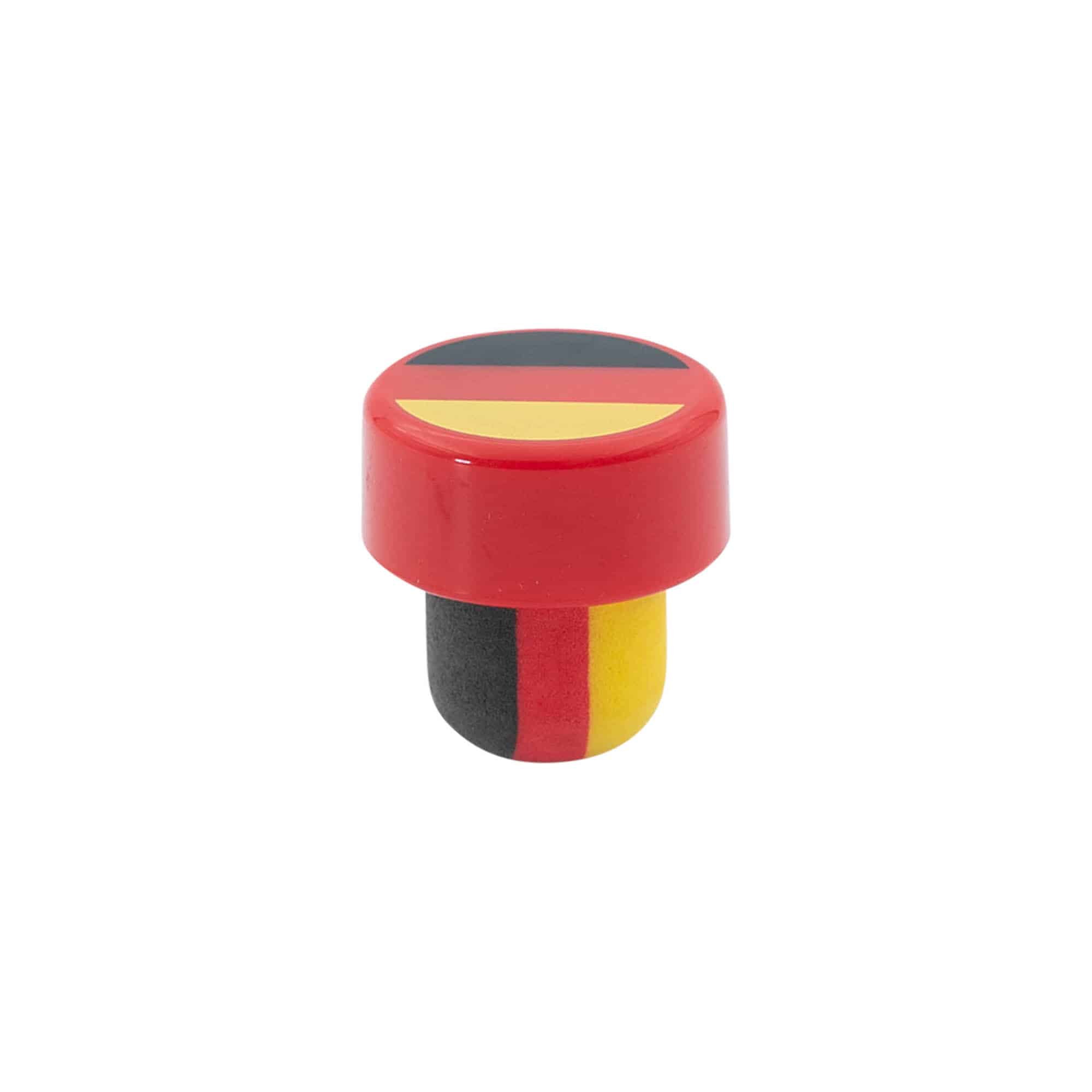 Roktura korķi 19 mm 'Deutschland', plastmasa, daudzkrāsains, priekš atveres: korķis