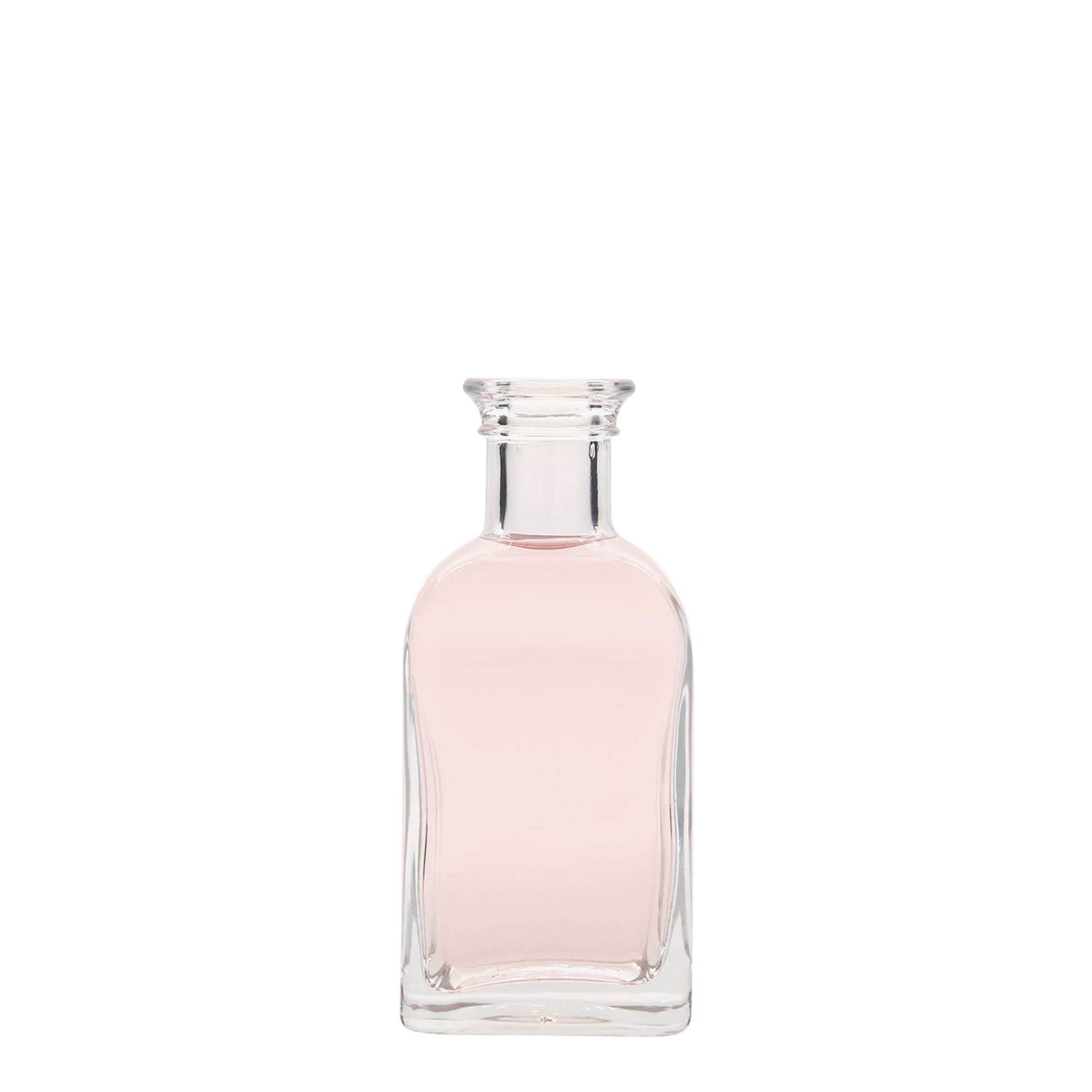 100 ml stikla pudele Apotheker Carré, kvadrātveida, atvere: korķis