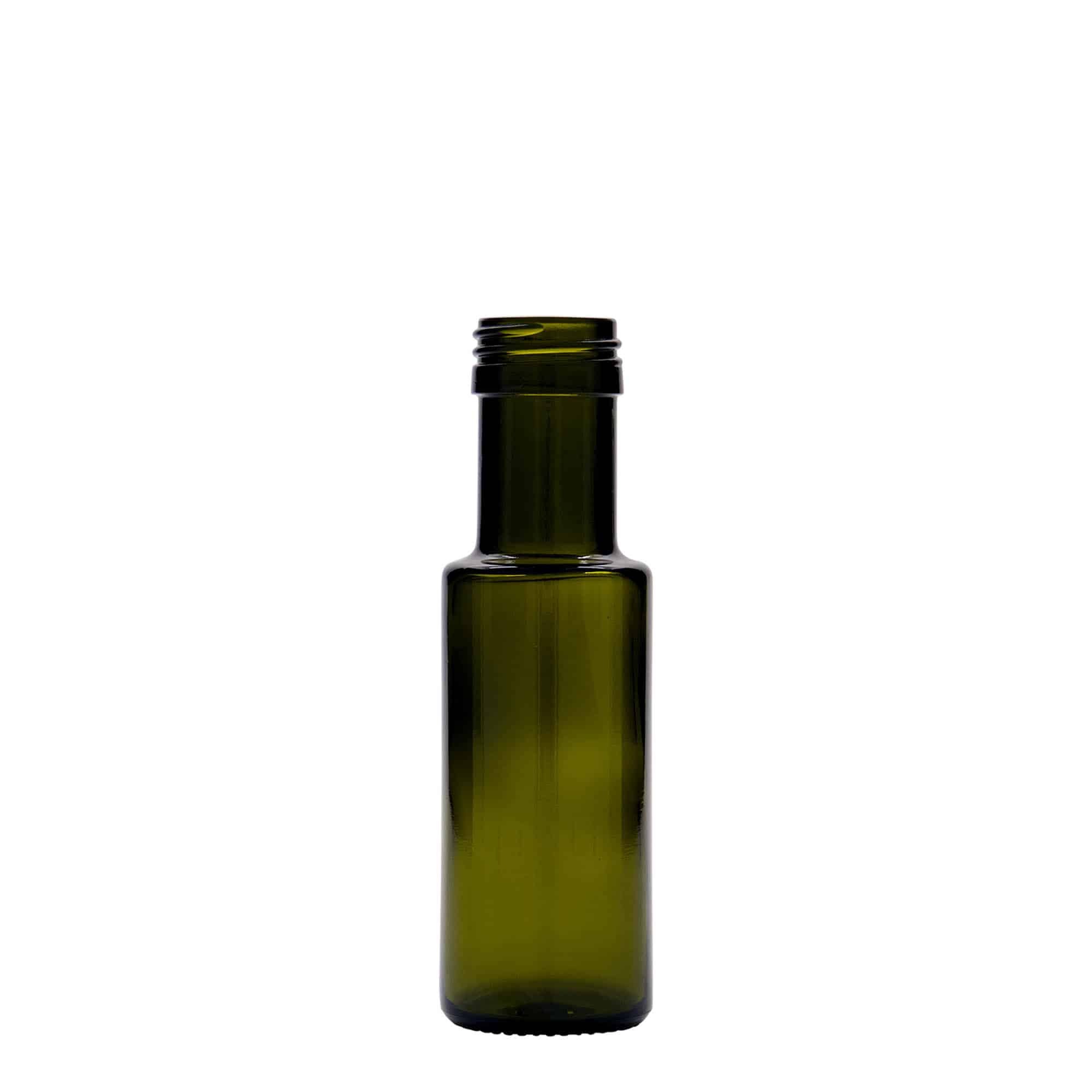 100 ml stikla pudele 'Dorica', antīki zaļa, aizdare: PP 31,5 100 ml stikla pudele 'Dorica', antīki zaļa, aizdare: PP 31,5