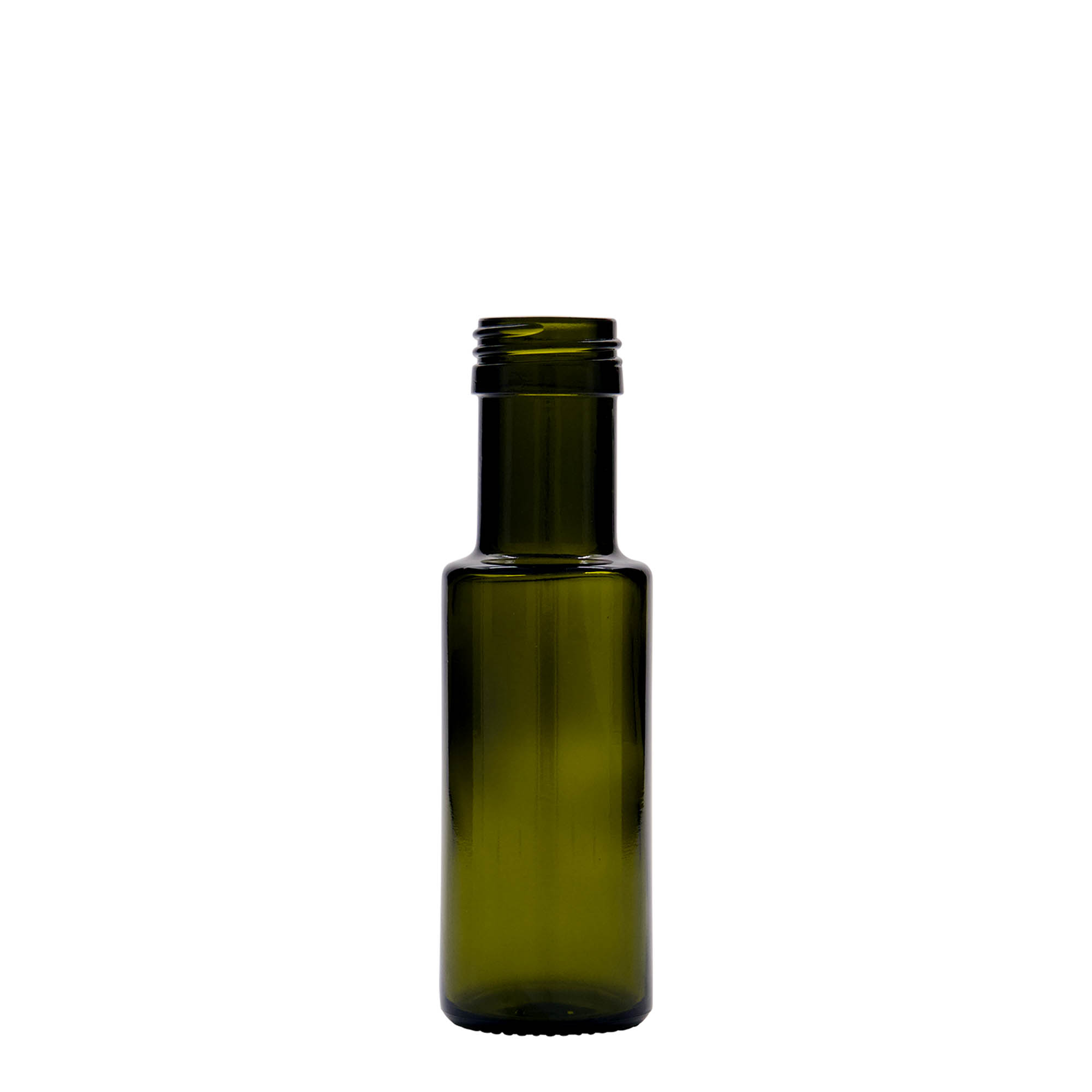 100 ml stikla pudele 'Dorica', antīkzaļa, atvere: PP 31,5