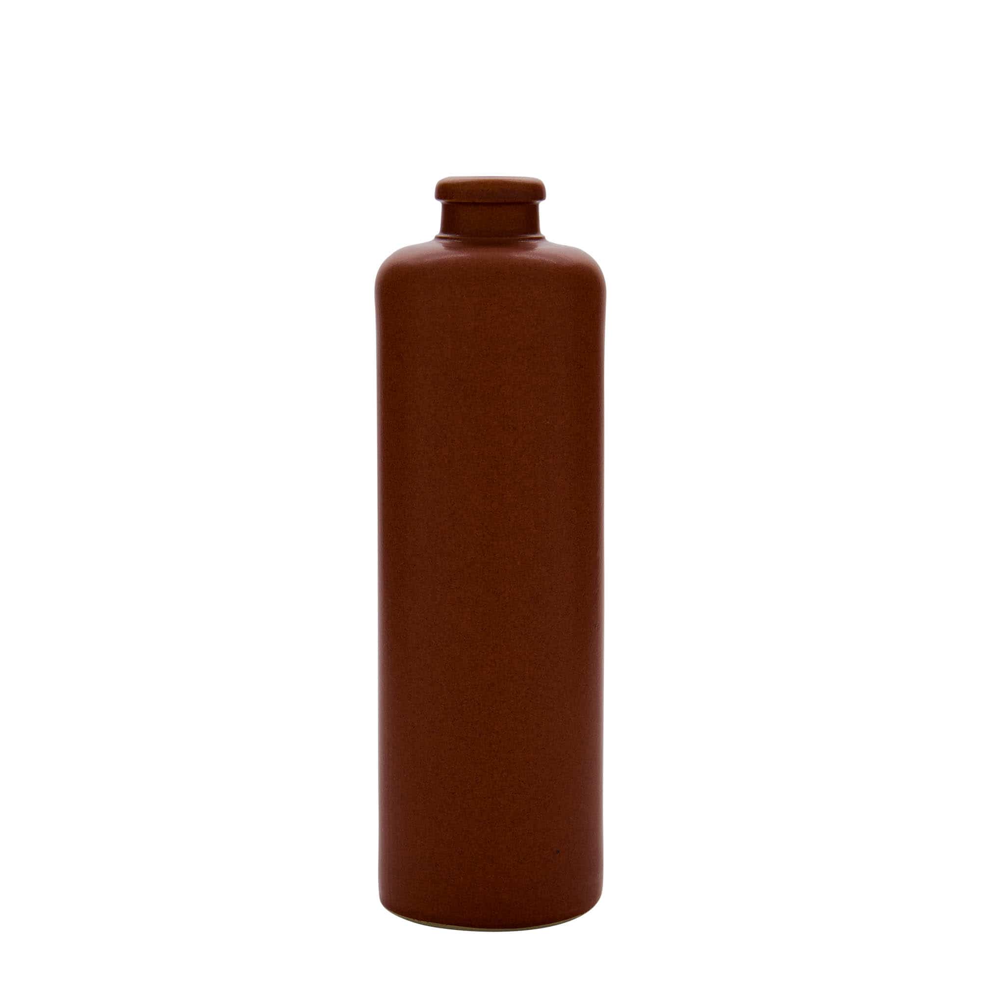 500 ml māla krūka, keramika, sarkana/brūna, aizdare: korķis
