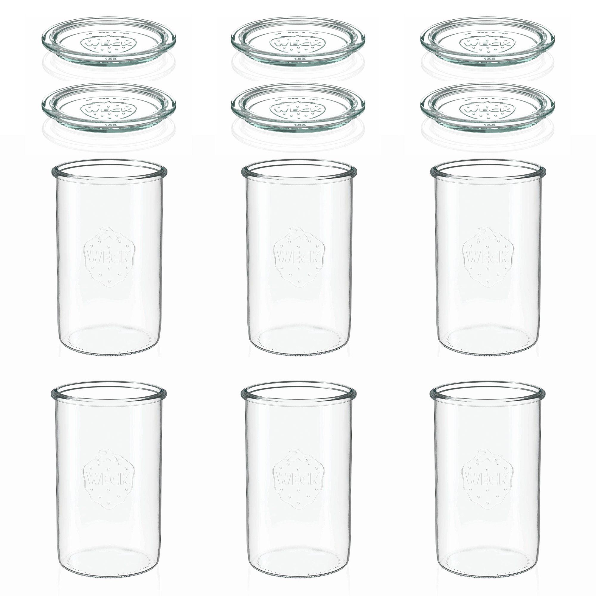 6x 1000 ml WECK krituma burka ar stikla vāciņu RR 100