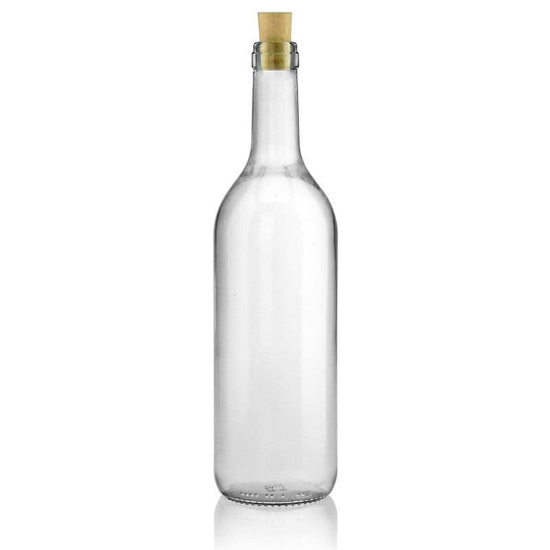 750 ml stikla pudele 'Bordeaux', aizdare: korķis 750 ml stikla pudele 'Bordeaux', aizdare: korķis